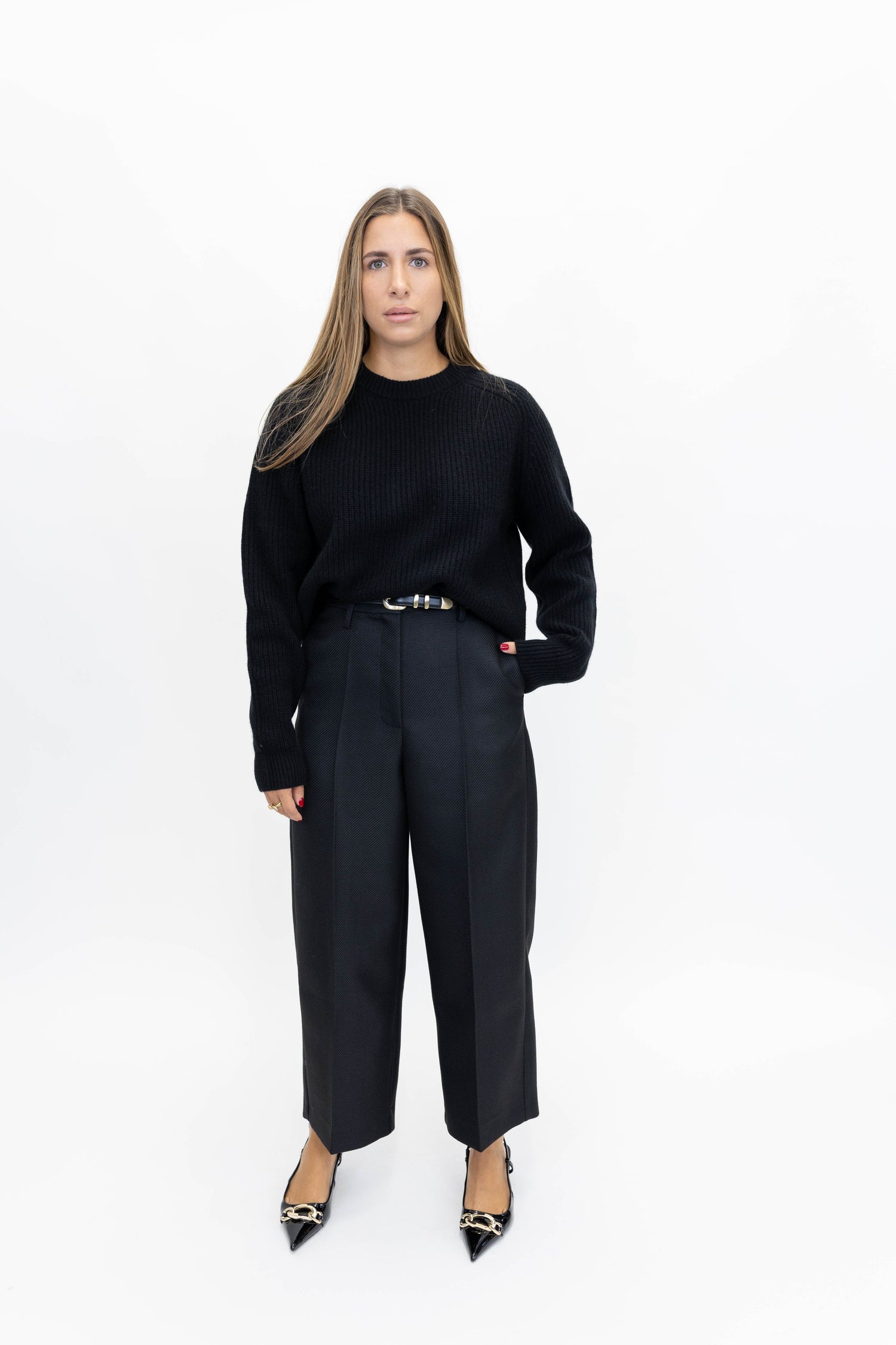 HARRIS CASHMERE BLEND BLOUSE IN BLACK KNIT HERSKIND 