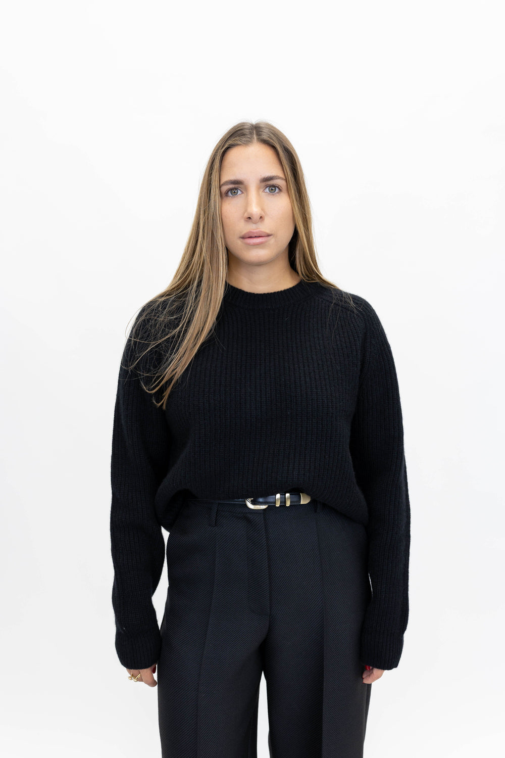 HARRIS CASHMERE BLEND BLOUSE IN BLACK KNIT HERSKIND 