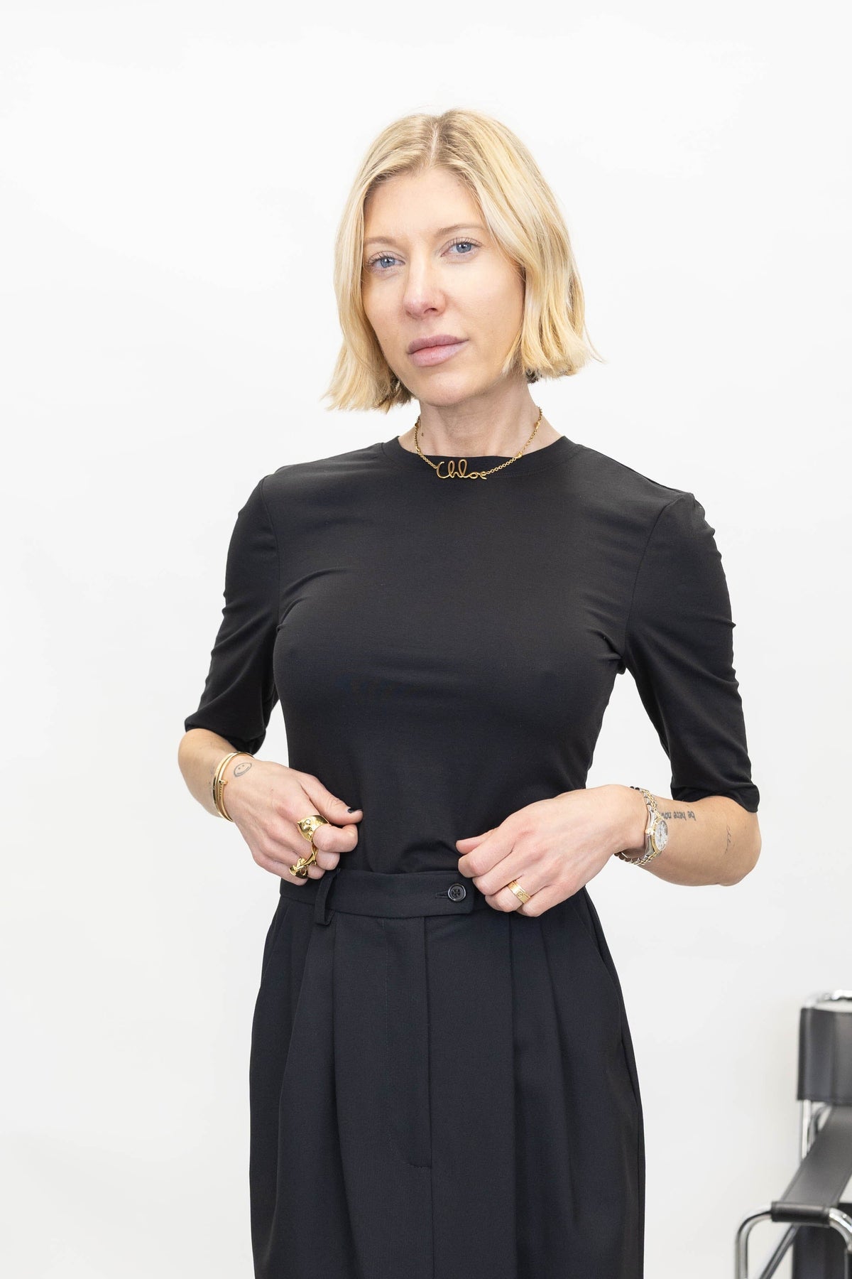MIDA SS TOP IN BLACK TOP GESTUZ 