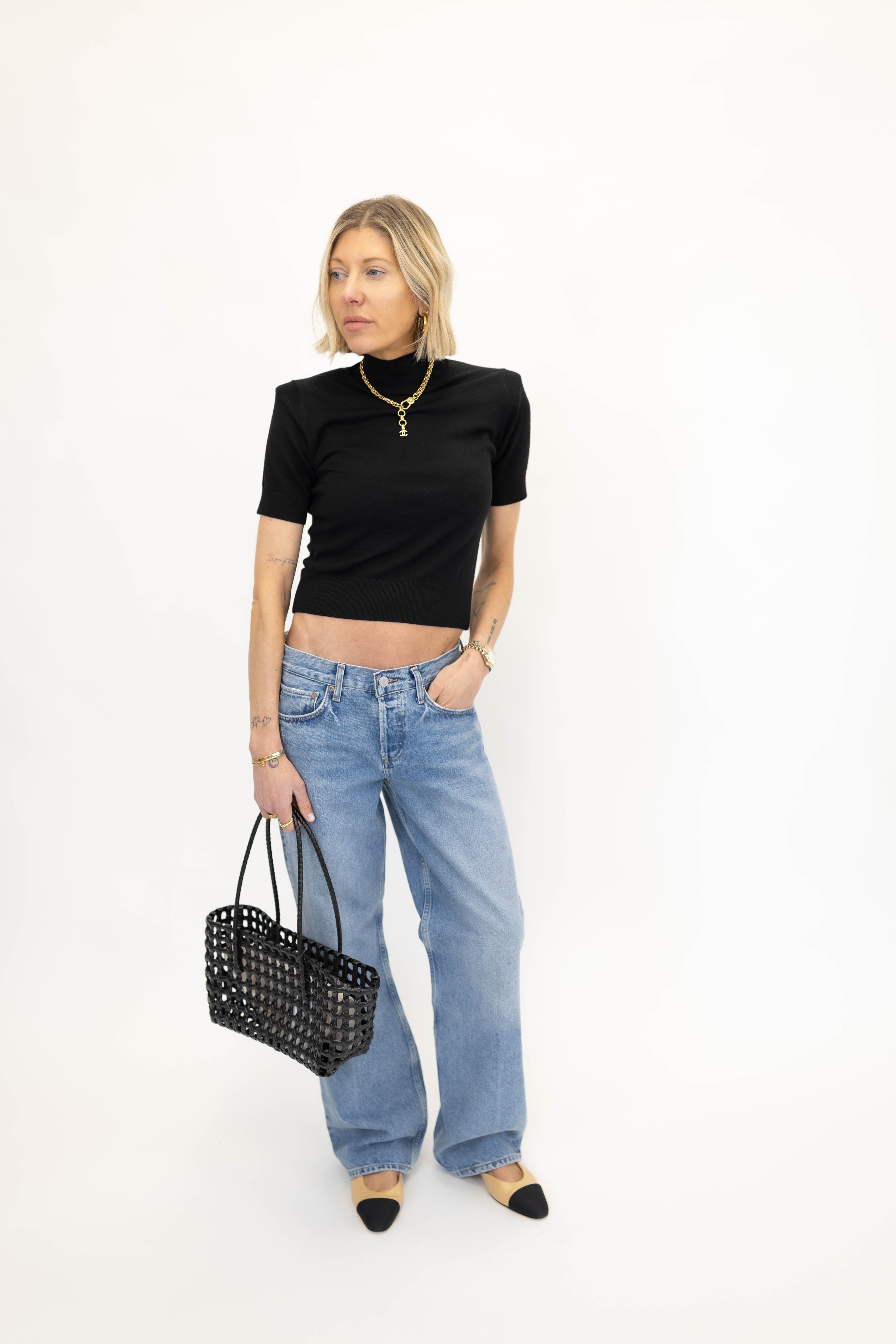 MESH BAG IN BLACK BAG LA PISCINE 