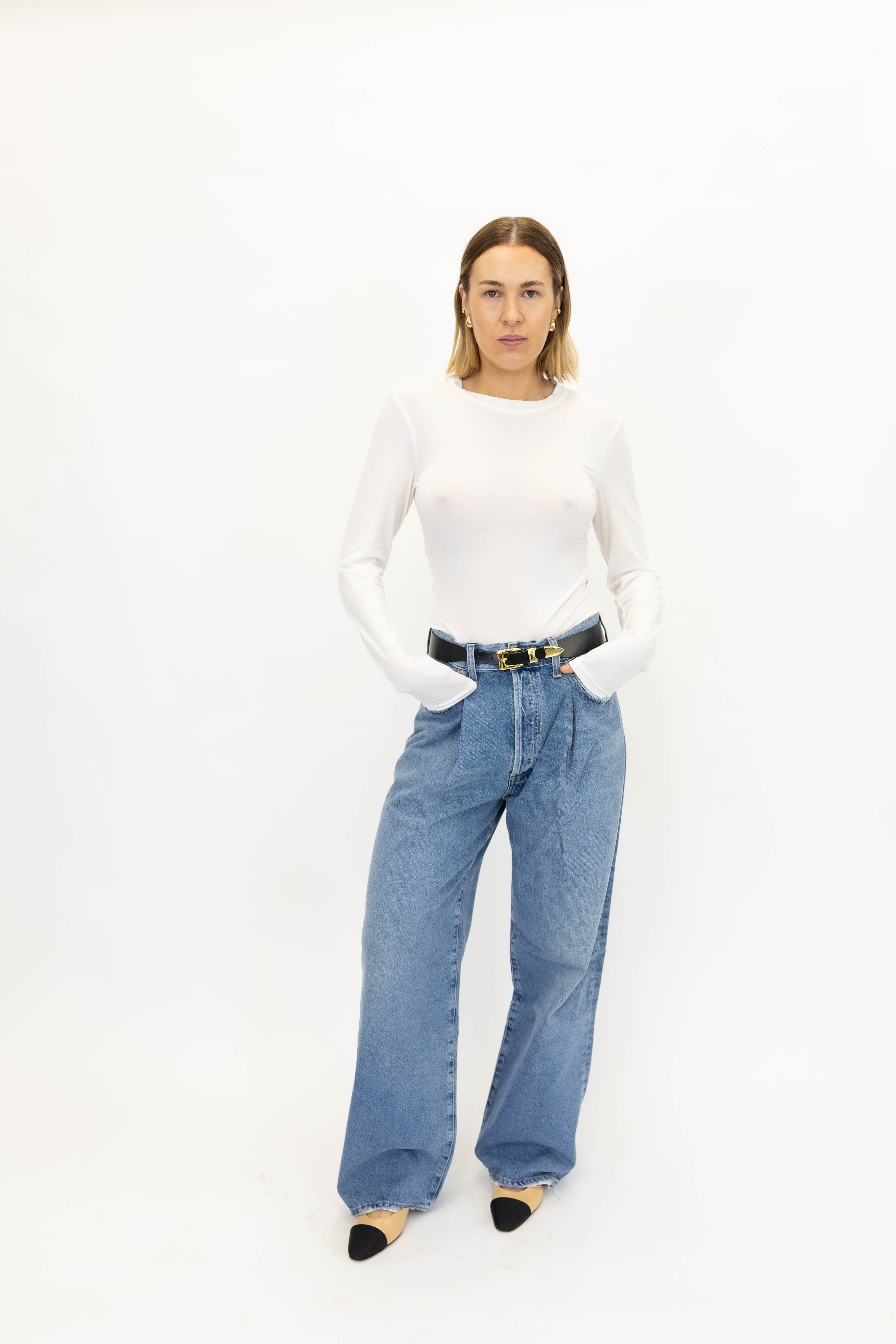 FRANKA PLEAT BAGGY IN MANTRA JEANS AGOLDE 