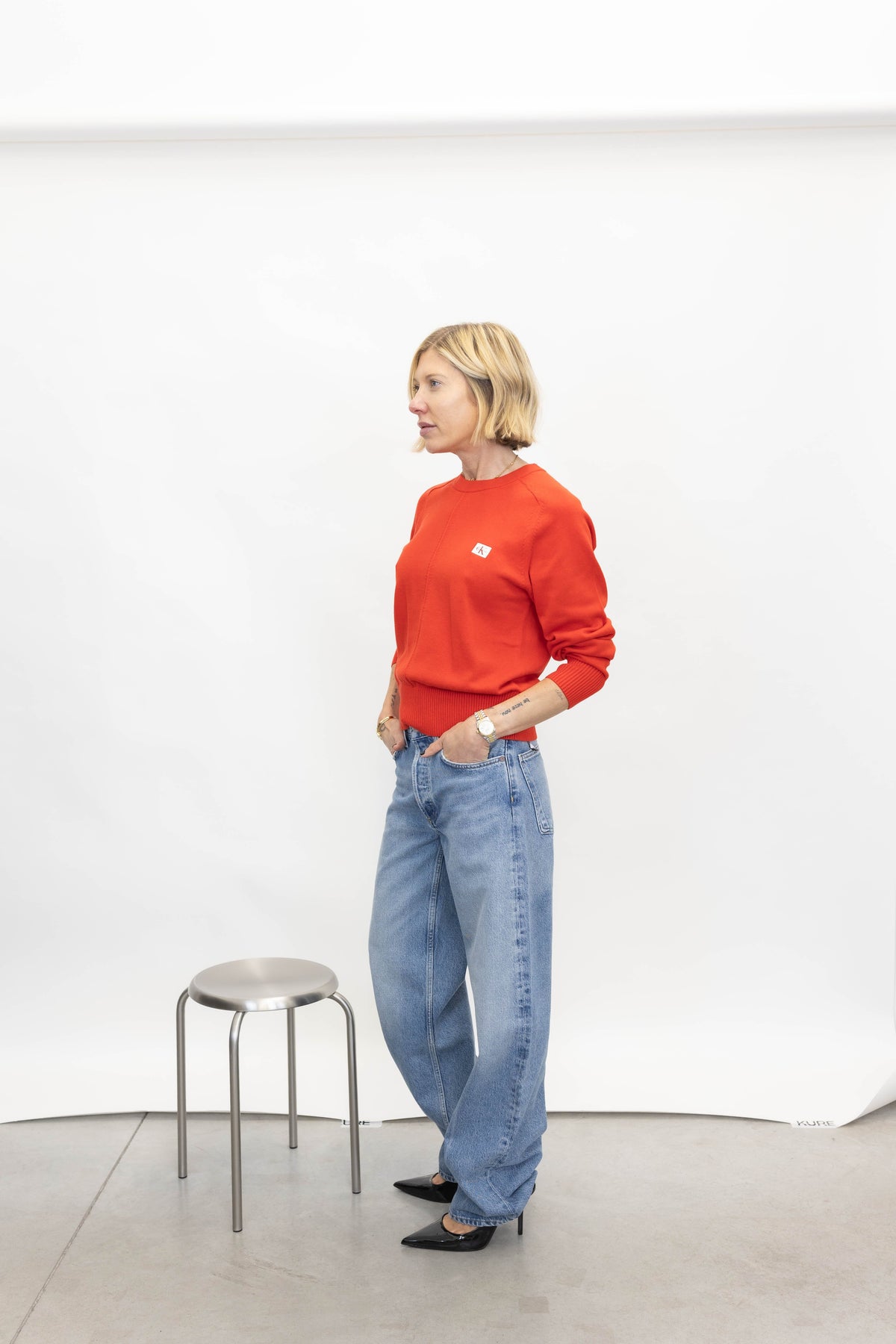 CREWNECK PULLOVER IN GOJI BERRY PULLOVER CALVIN KLEIN 