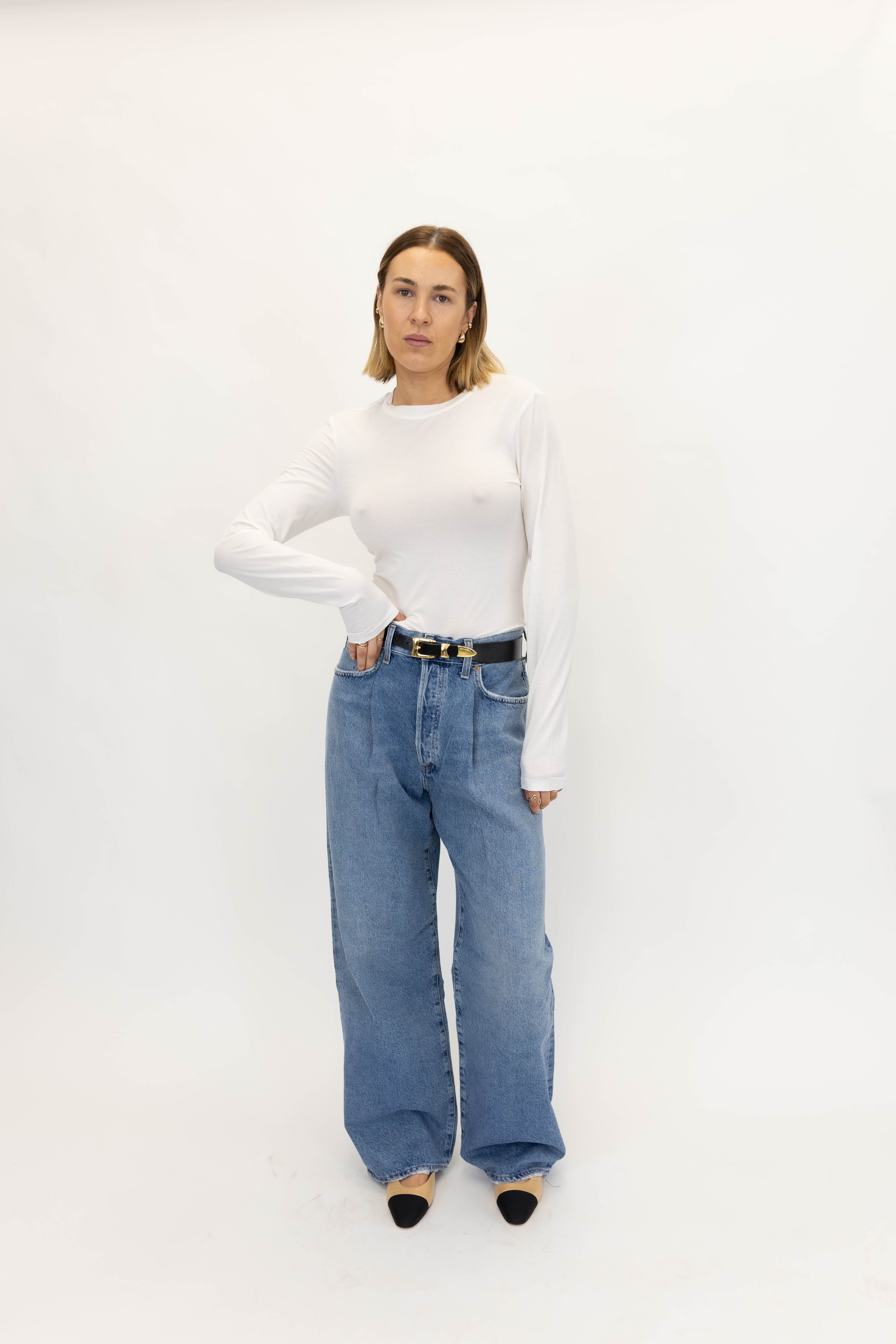 FRANKA PLEAT BAGGY IN MANTRA JEANS AGOLDE 