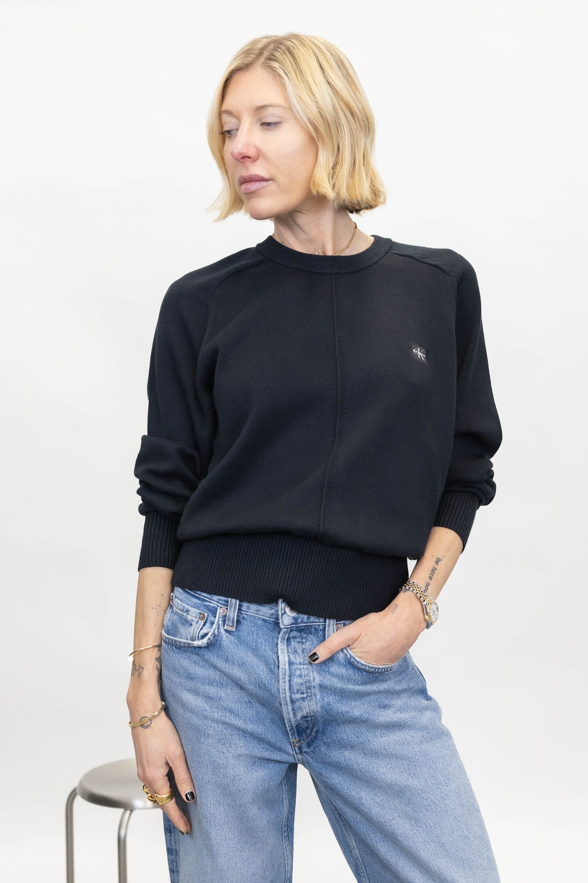 CREWNECK PULLOVER IN BLACK PULLOVER CALVIN KLEIN 
