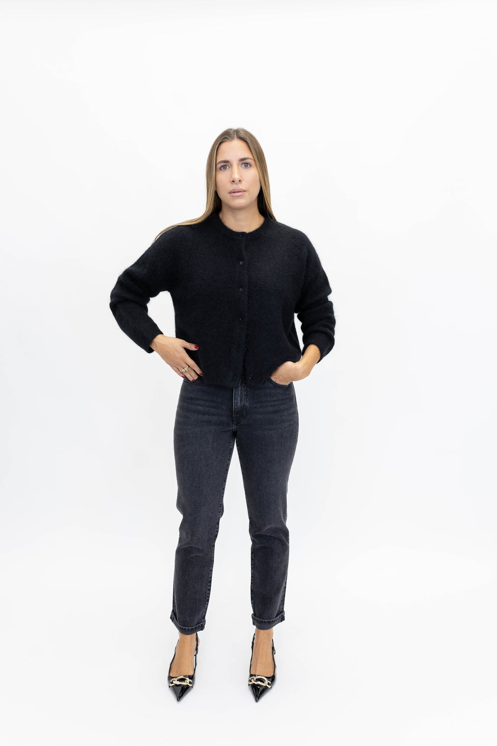 TONI CARDIGAN IN BLACK CARDIGAN ONE&OTHER 