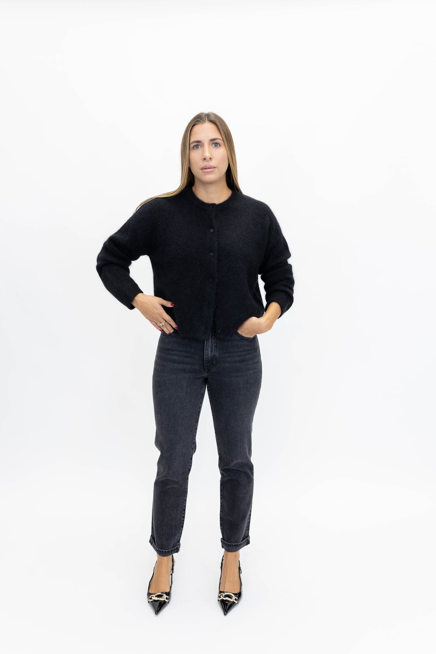 TONI CARDIGAN IN BLACK CARDIGAN ONE&OTHER 