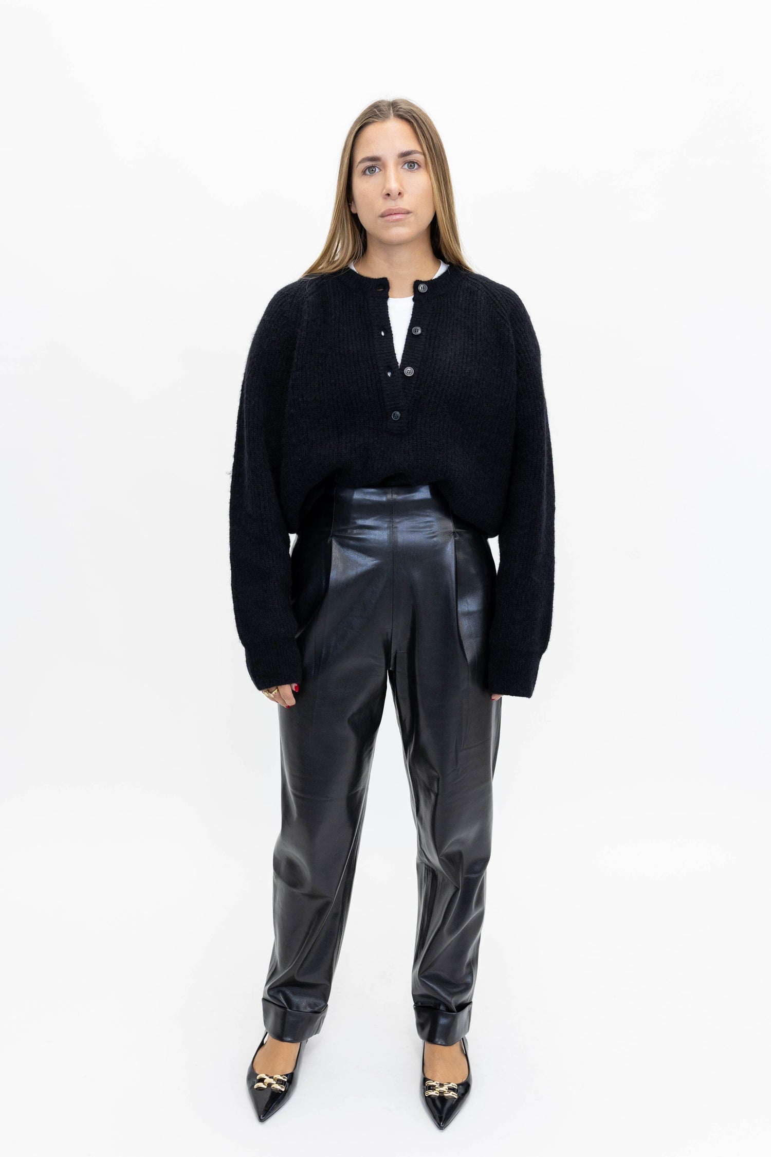 YOLENE HIGH WAISTED PANTS IN BLACK PANTS THE ANDAMANE 