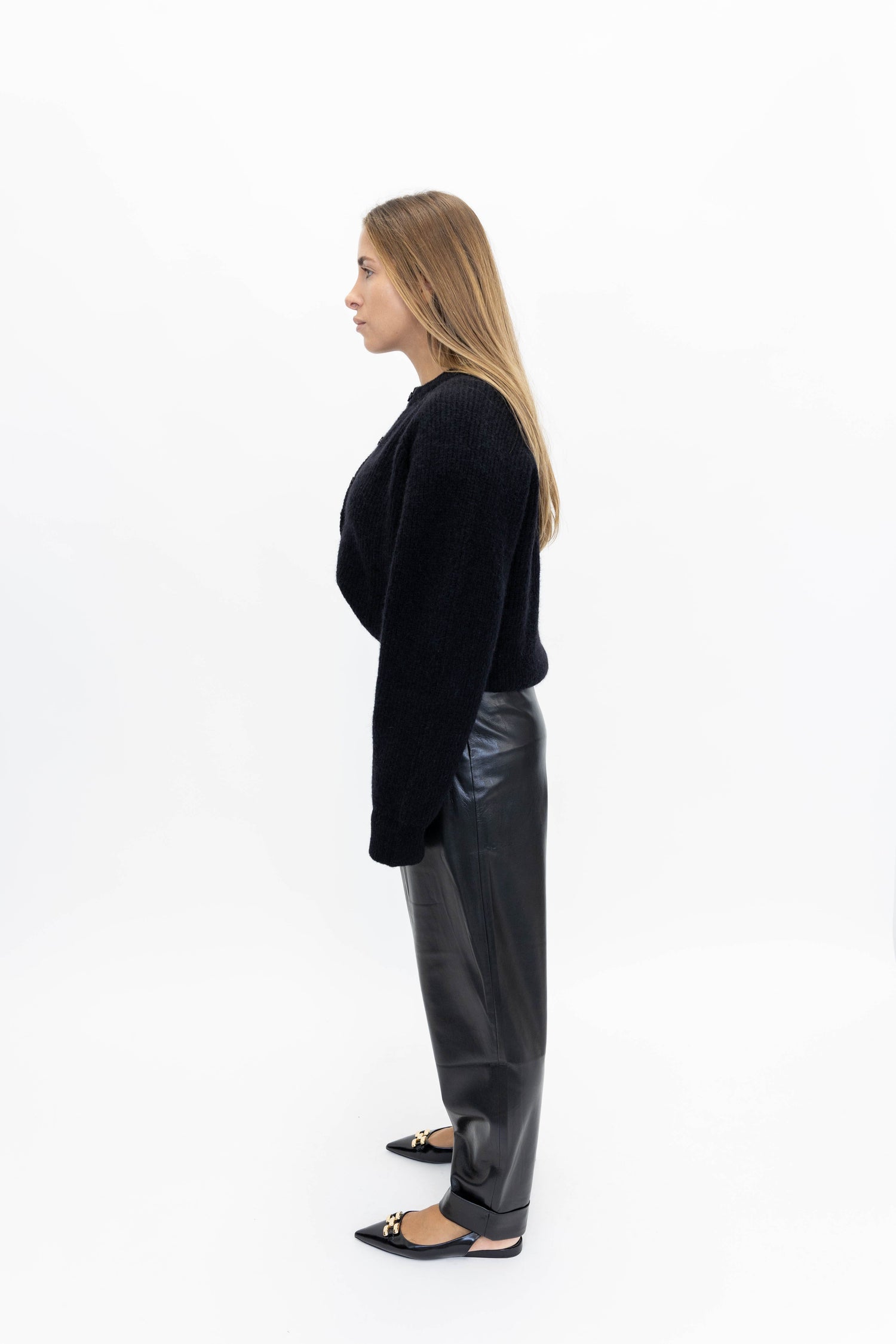 YOLENE HIGH WAISTED PANTS IN BLACK PANTS THE ANDAMANE 