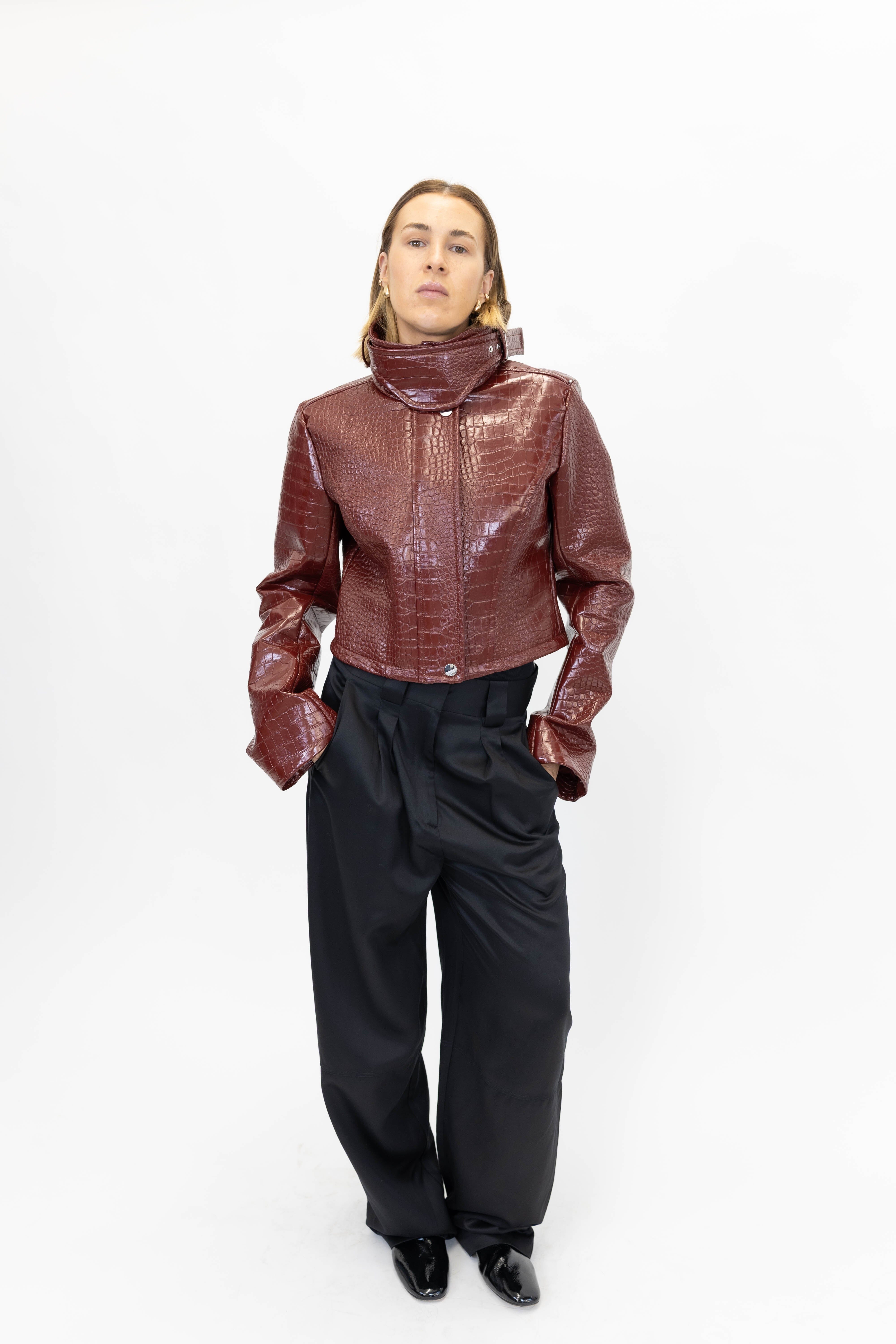 SULTANO LEATHER JACKET IN DARK RED JACKET MAXMARA 