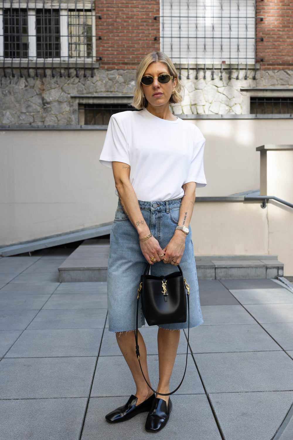 RIB PADDED TEE IN WHITE T-SHIRT KURE 