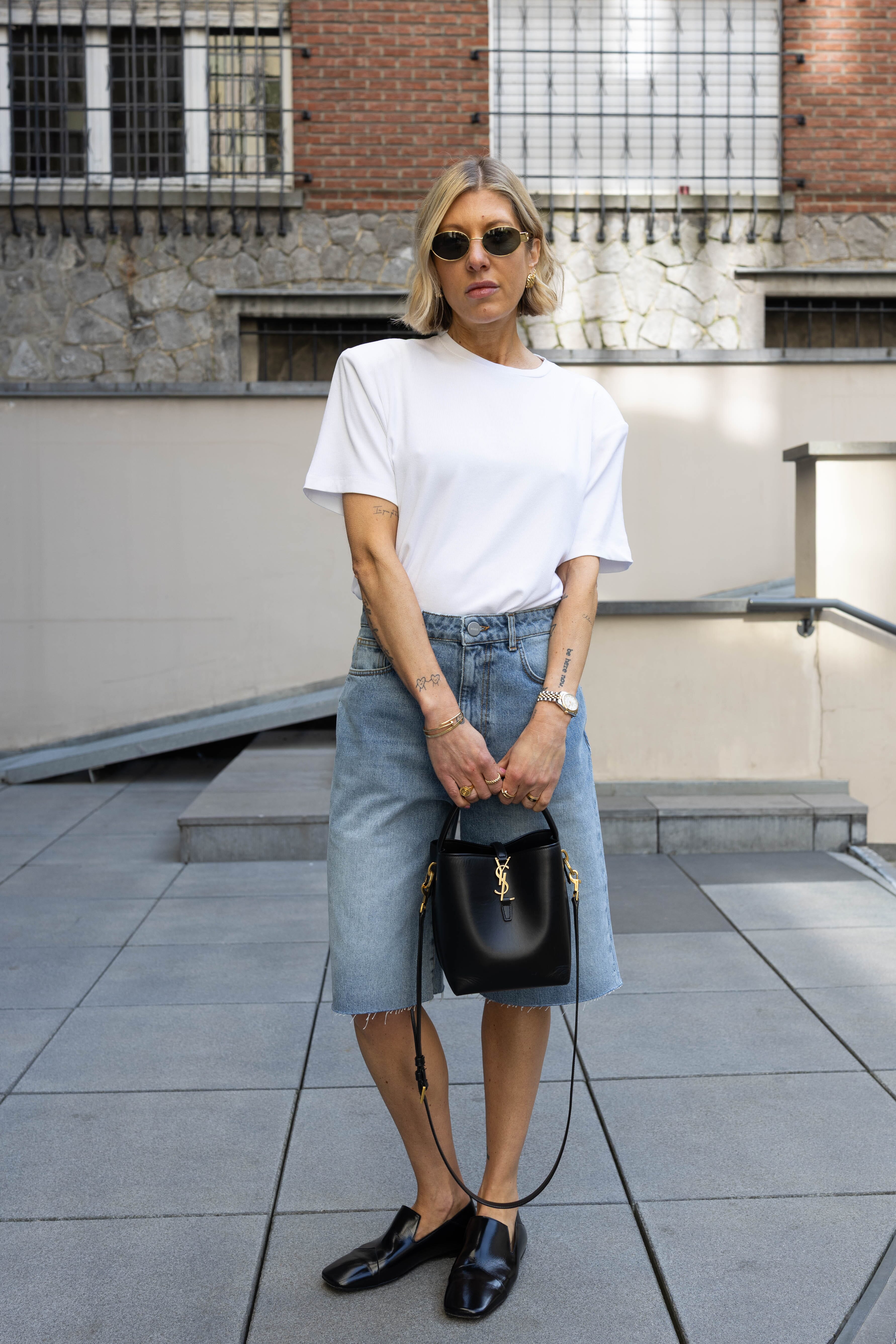 RIB PADDED TEE IN WHITE T-SHIRT KURE 