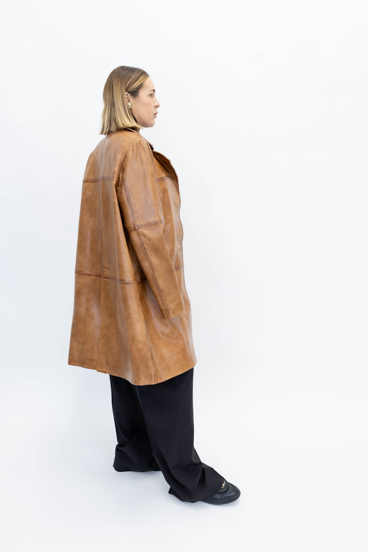 SHELLY LEATHER COAT IN WAXED COGNAC JACKET HERSKIND 