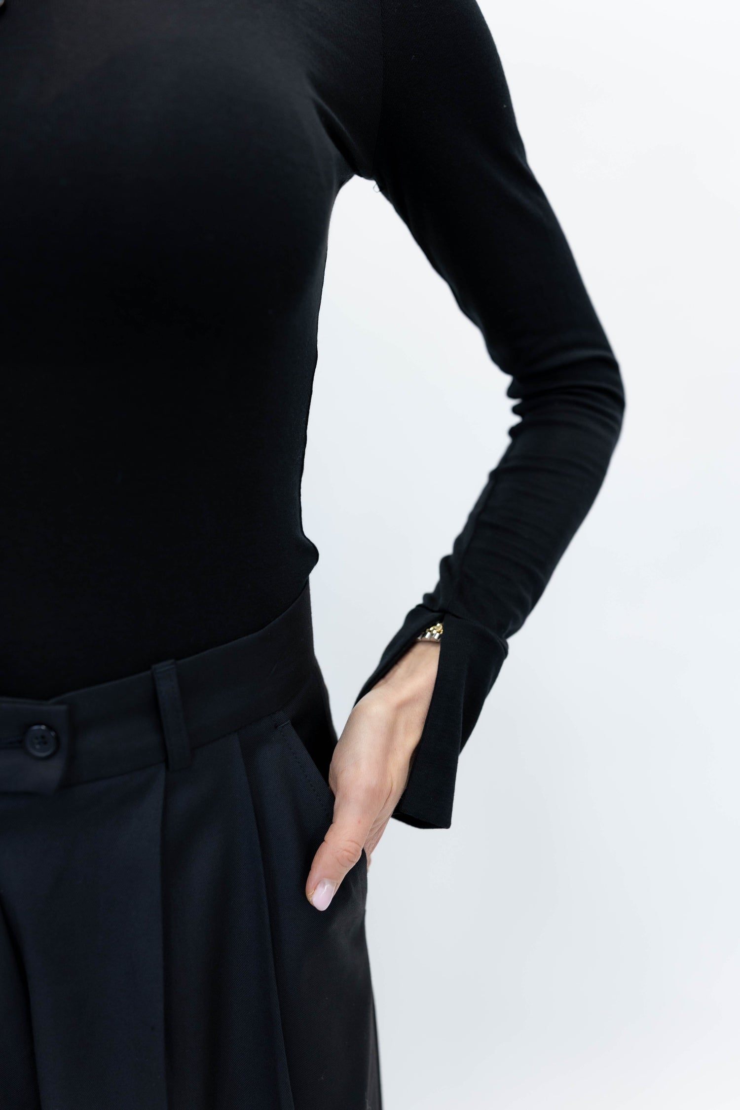 BREE POLO TEE IN BLACK TEE THE GARMENT 