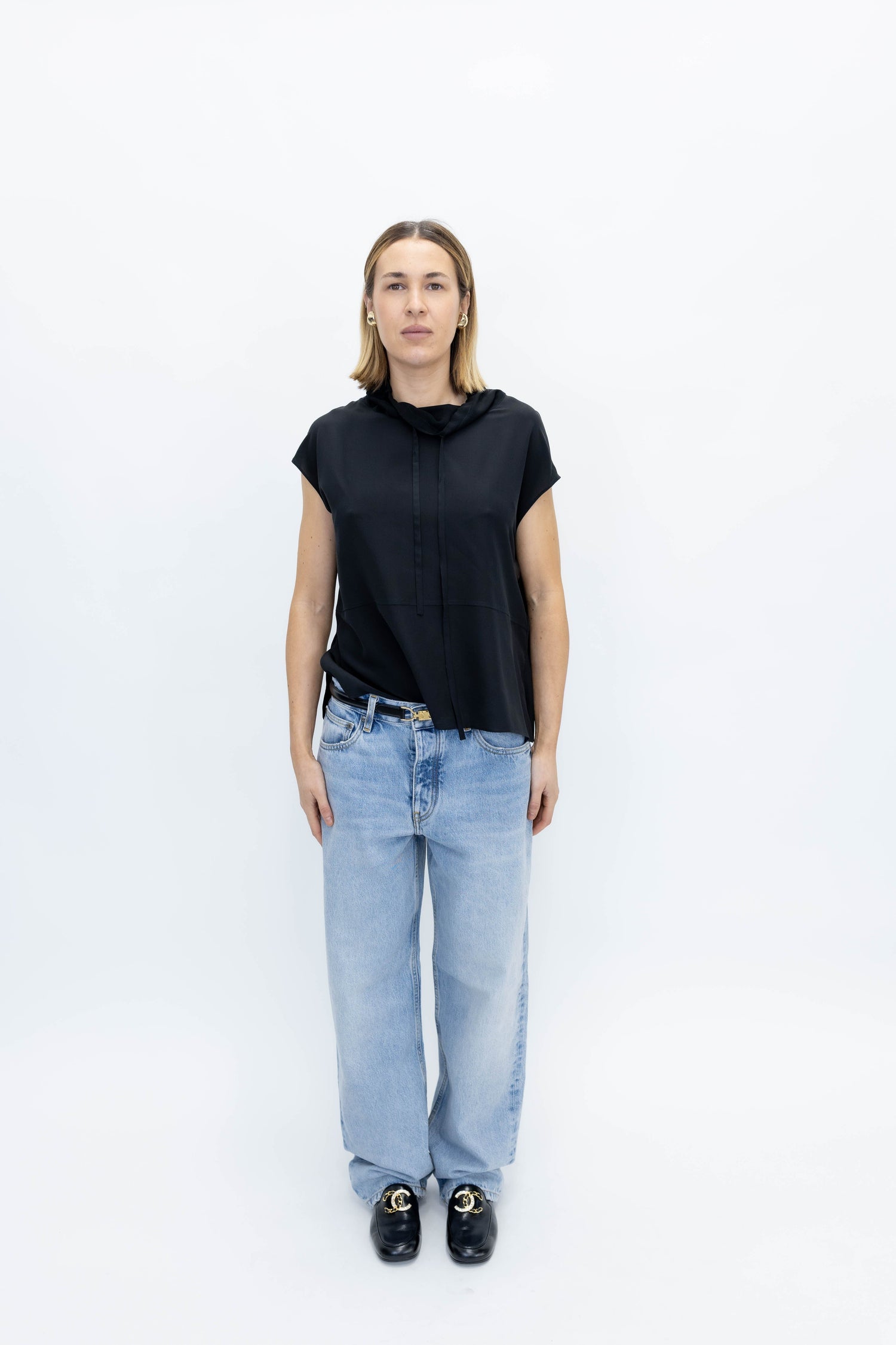 SOPHIE SILK TOP IN BLACK TOP ONE&OTHER 