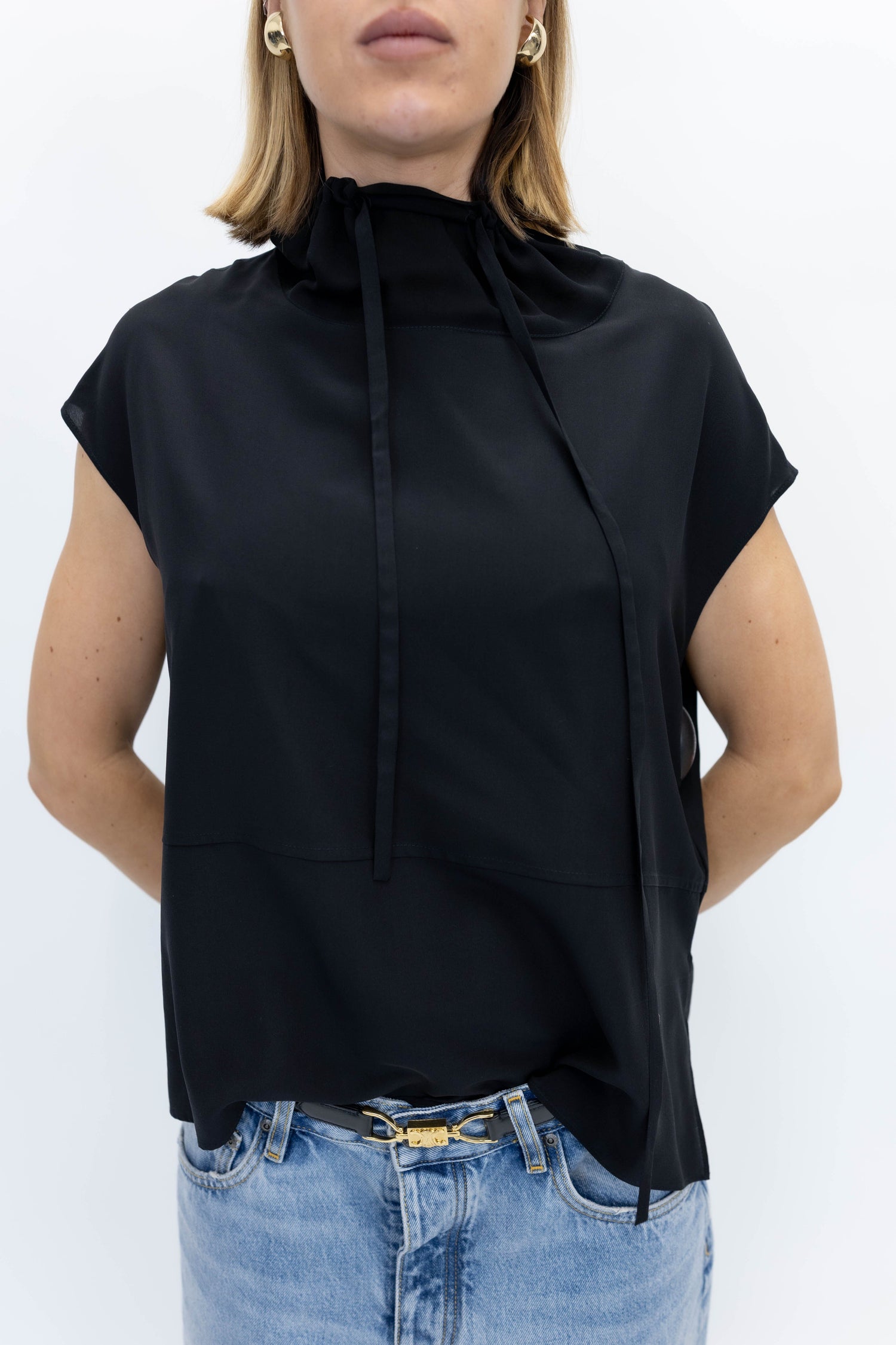 SOPHIE SILK TOP IN BLACK TOP ONE&OTHER 