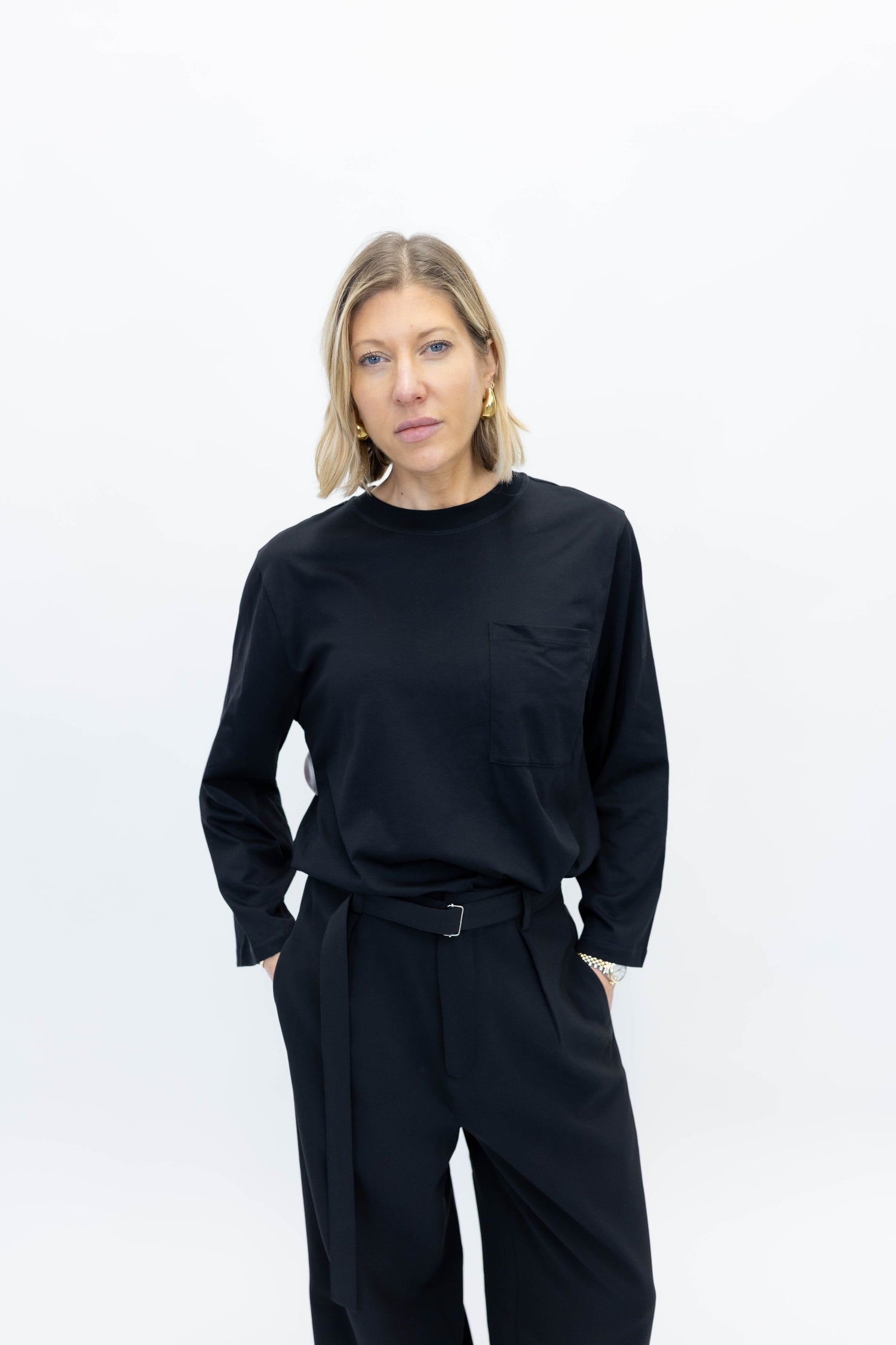 FAYEH LONG SLEEVES IN BLACK T-SHIRT BY MALENE BIRGER 