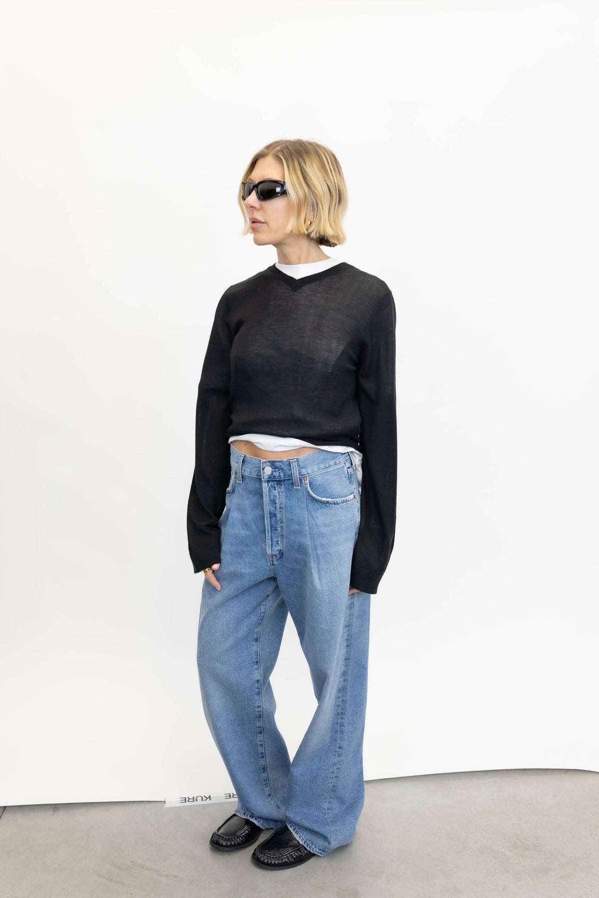 FRANKA PLEAT BAGGY IN MANTRA JEANS AGOLDE 