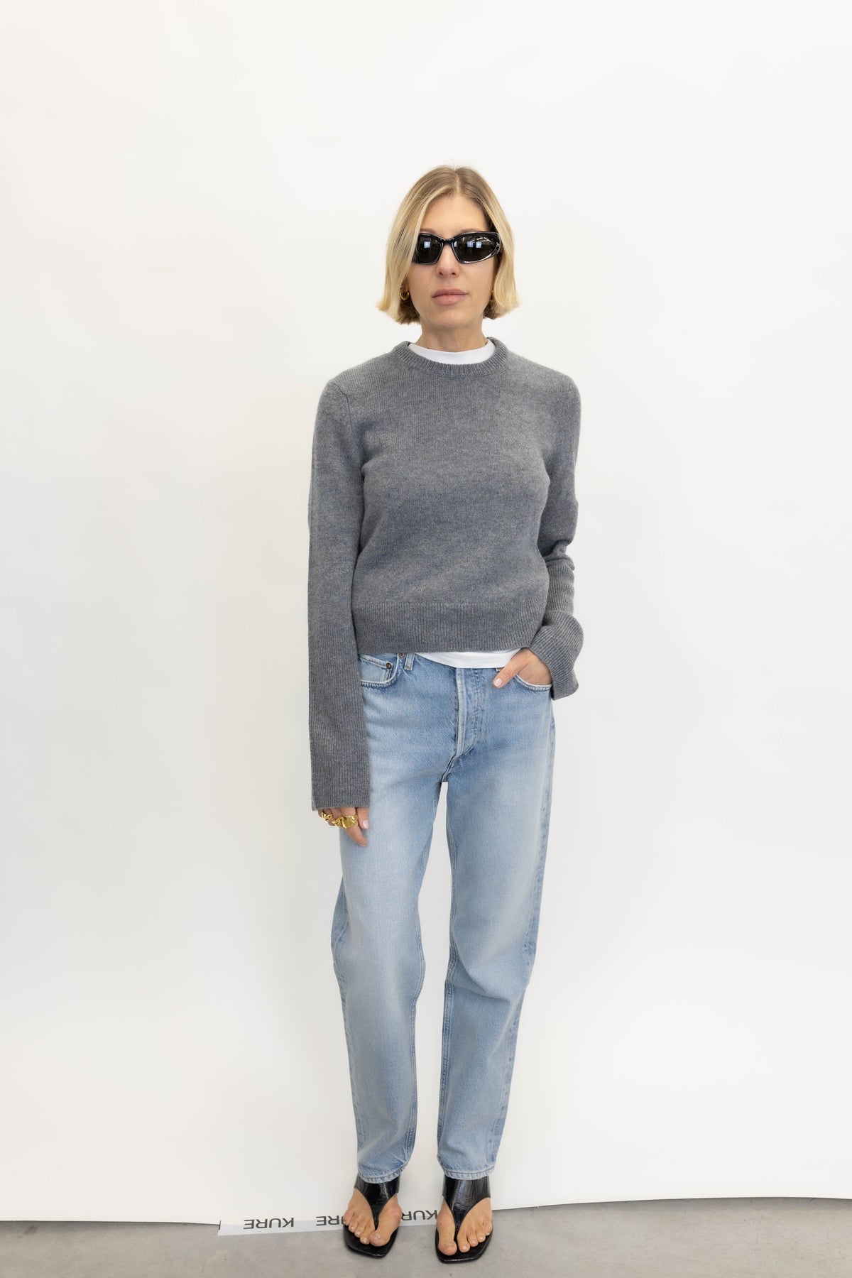 HANNAH SWEATER IN GREY KNIT BY MALENE BIRGER 