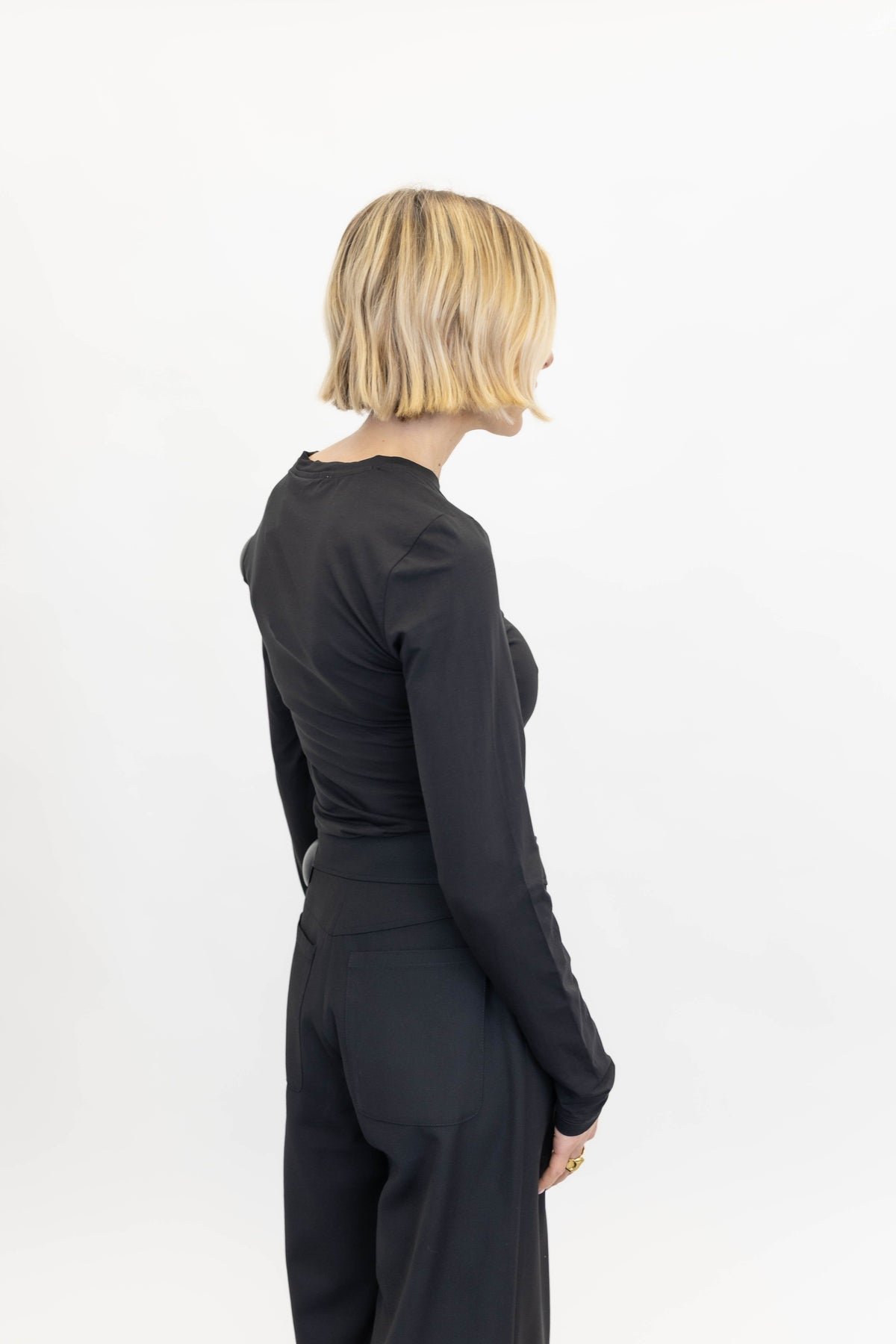 MIDA LS TOP IN BLACK TOP GESTUZ 