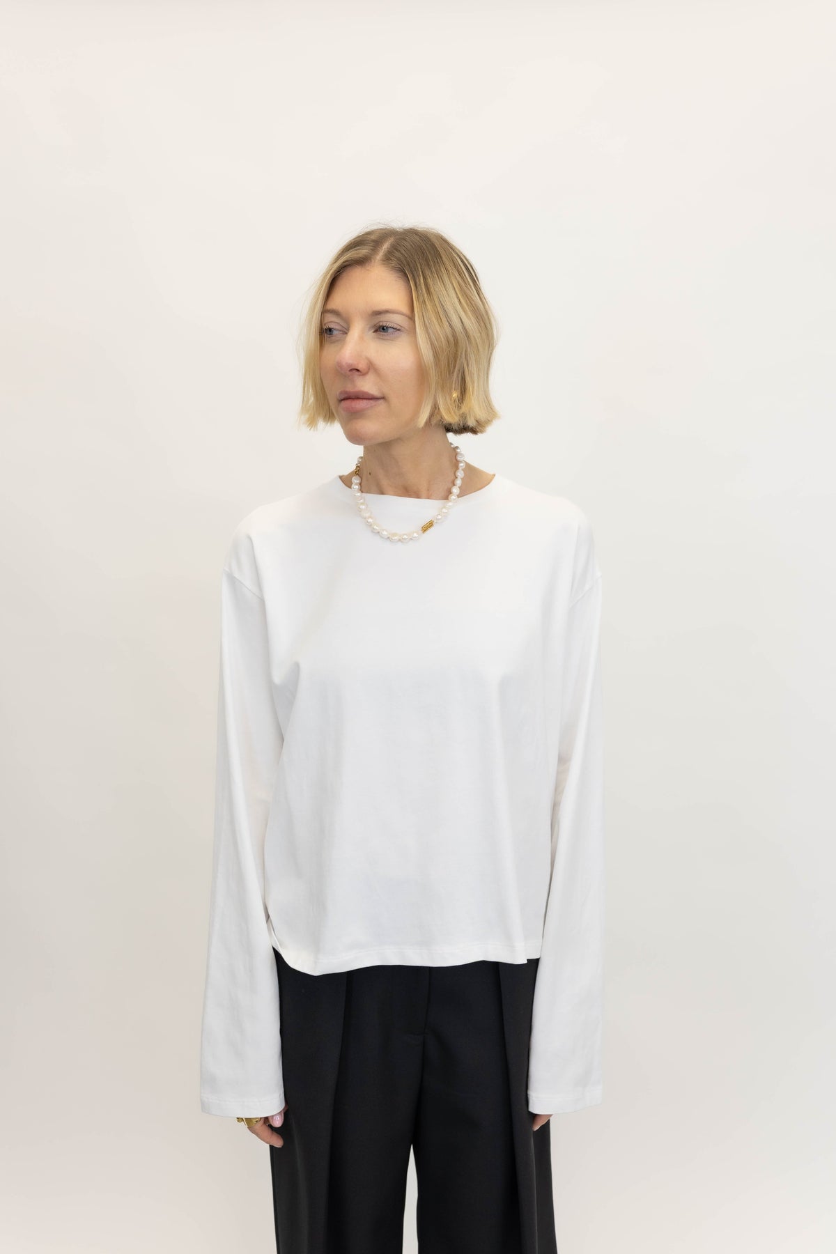 TIMA LS TEE IN BRIGHT WHITE T-SHIRT GESTUZ 