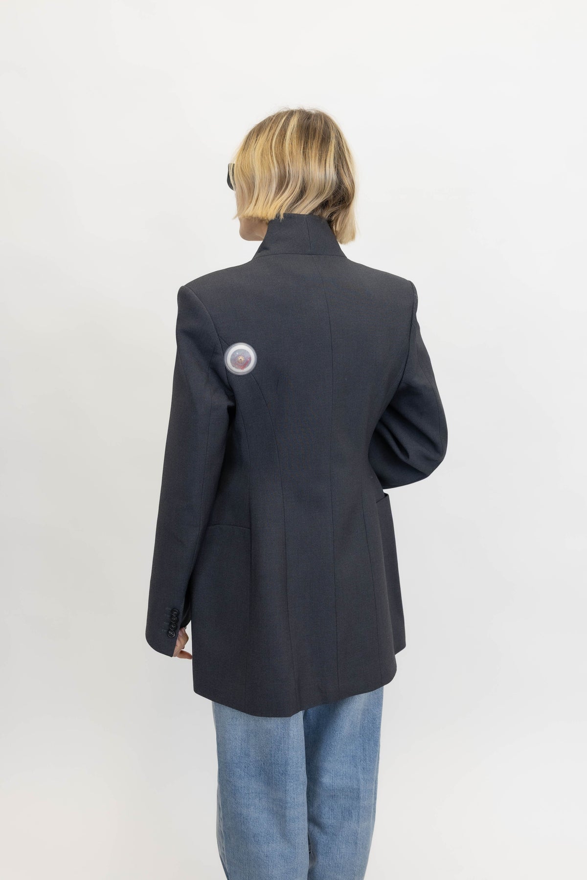 SCULPTED BLAZER IN DARK GREY BLAZER LA PISCINE 