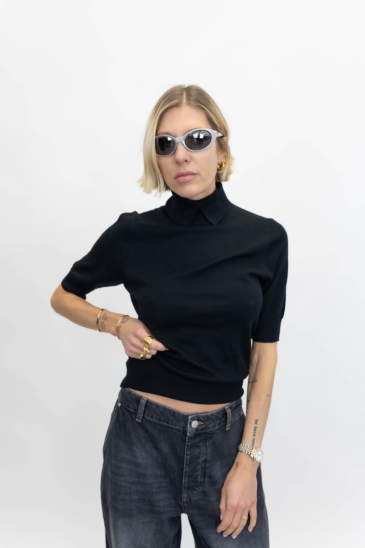 PERRY KNIT BLOUSE IN BLACK KNIT HERSKIND 