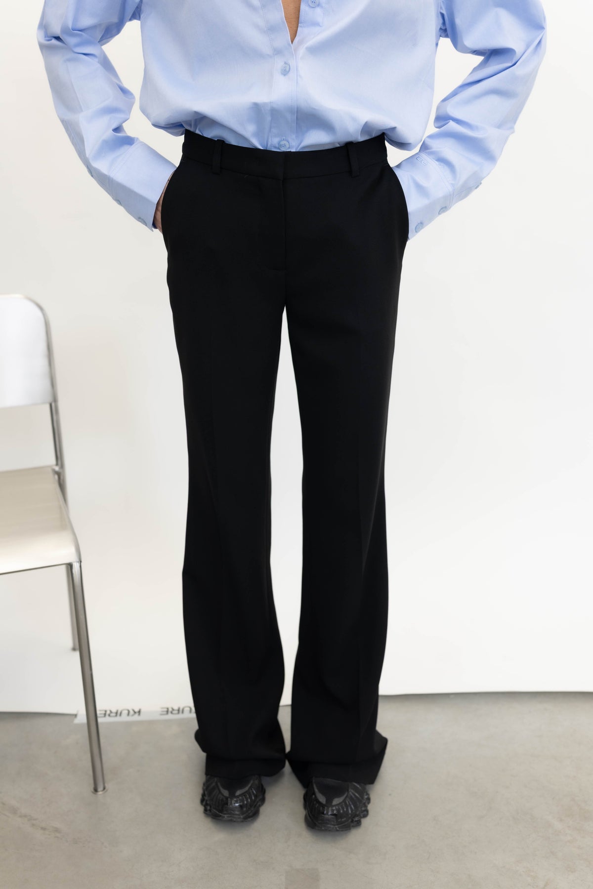 BABY FLARE PANTS IN BLACK PANTS THE GARMENT 