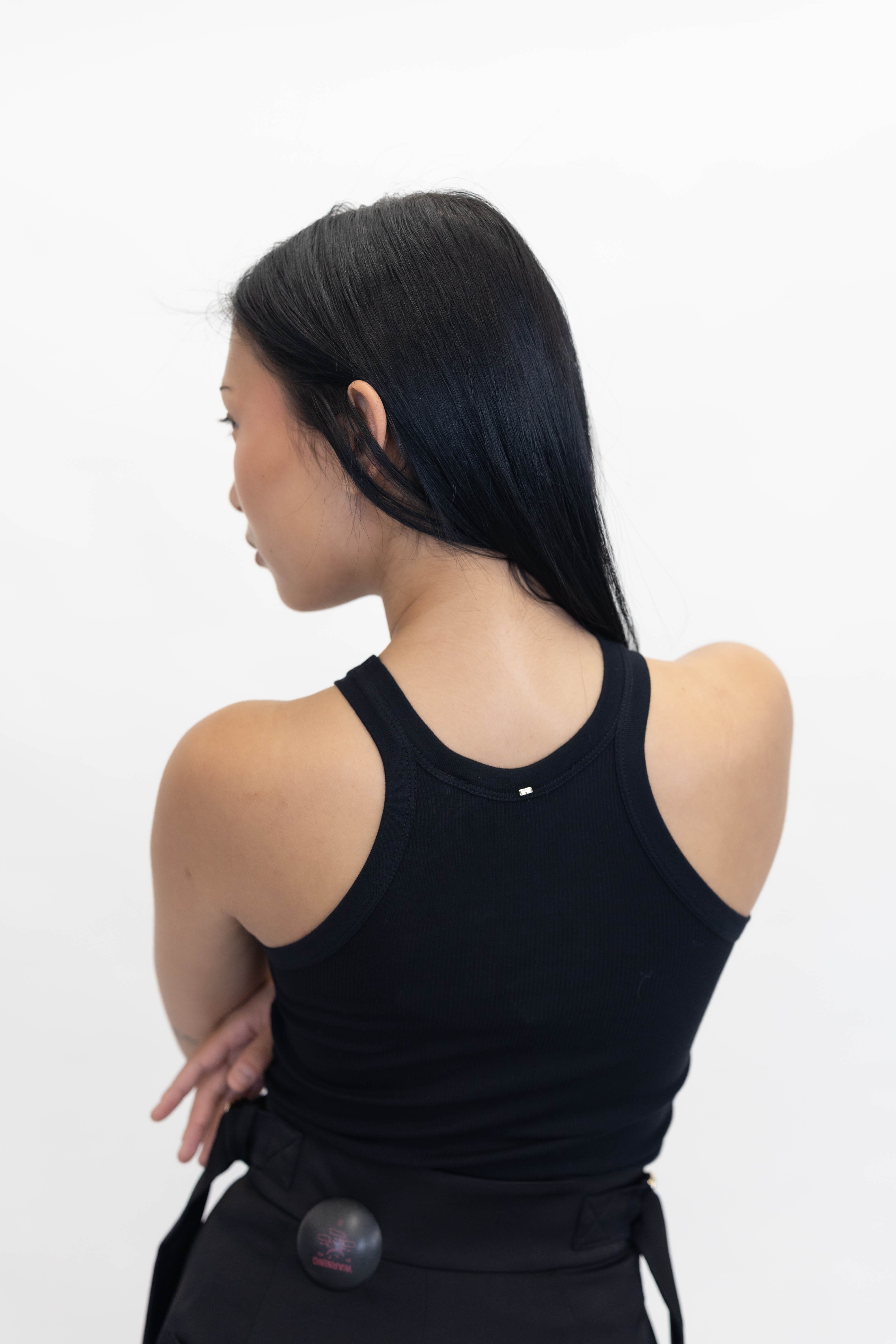FUMATO TANK TOP IN BLACK TANK TOP MAXMARA 