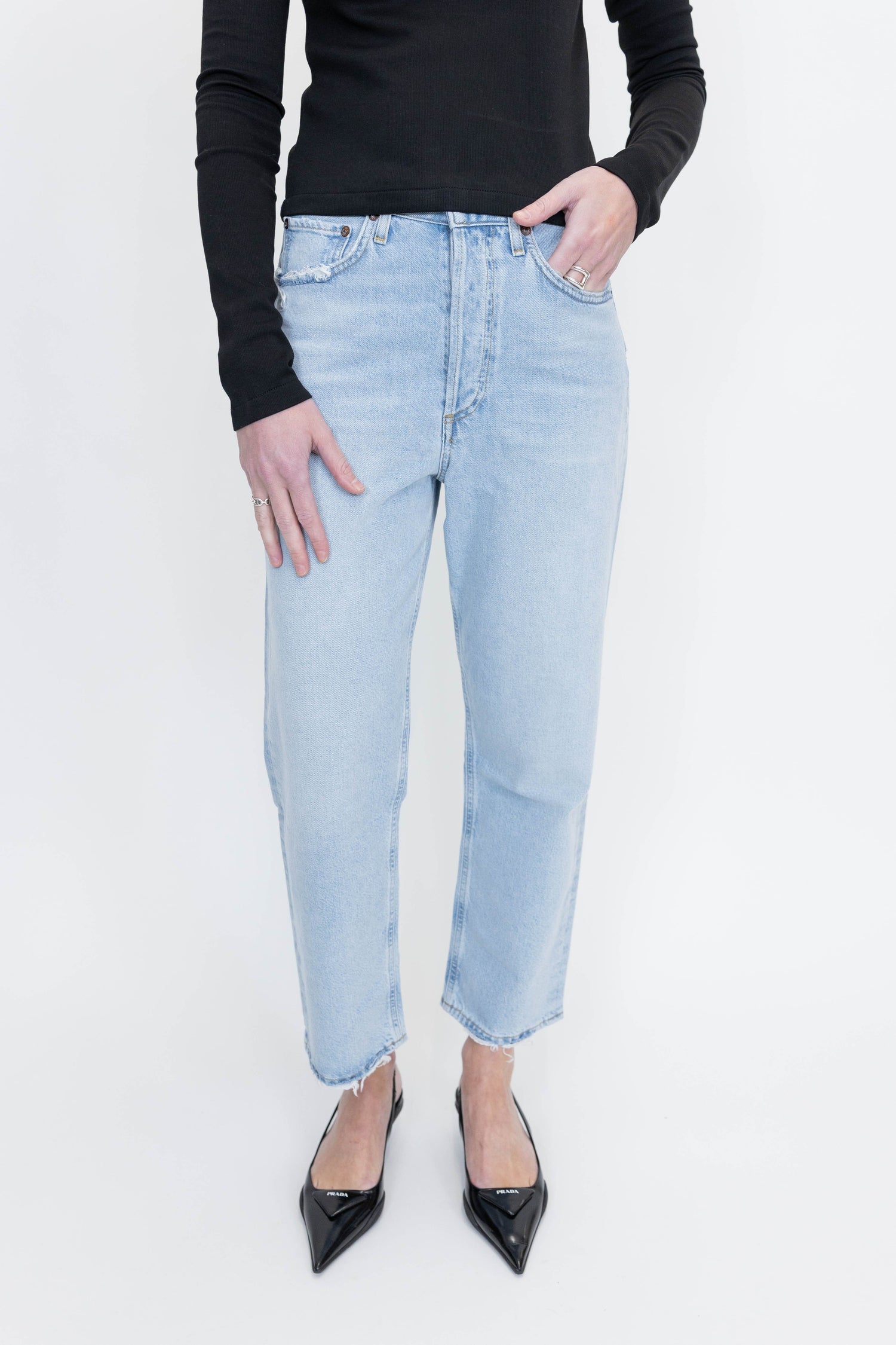 90’S CROP MID RISE LOOSE STRAIGHT IN REPUTATION JEANS AGOLDE 
