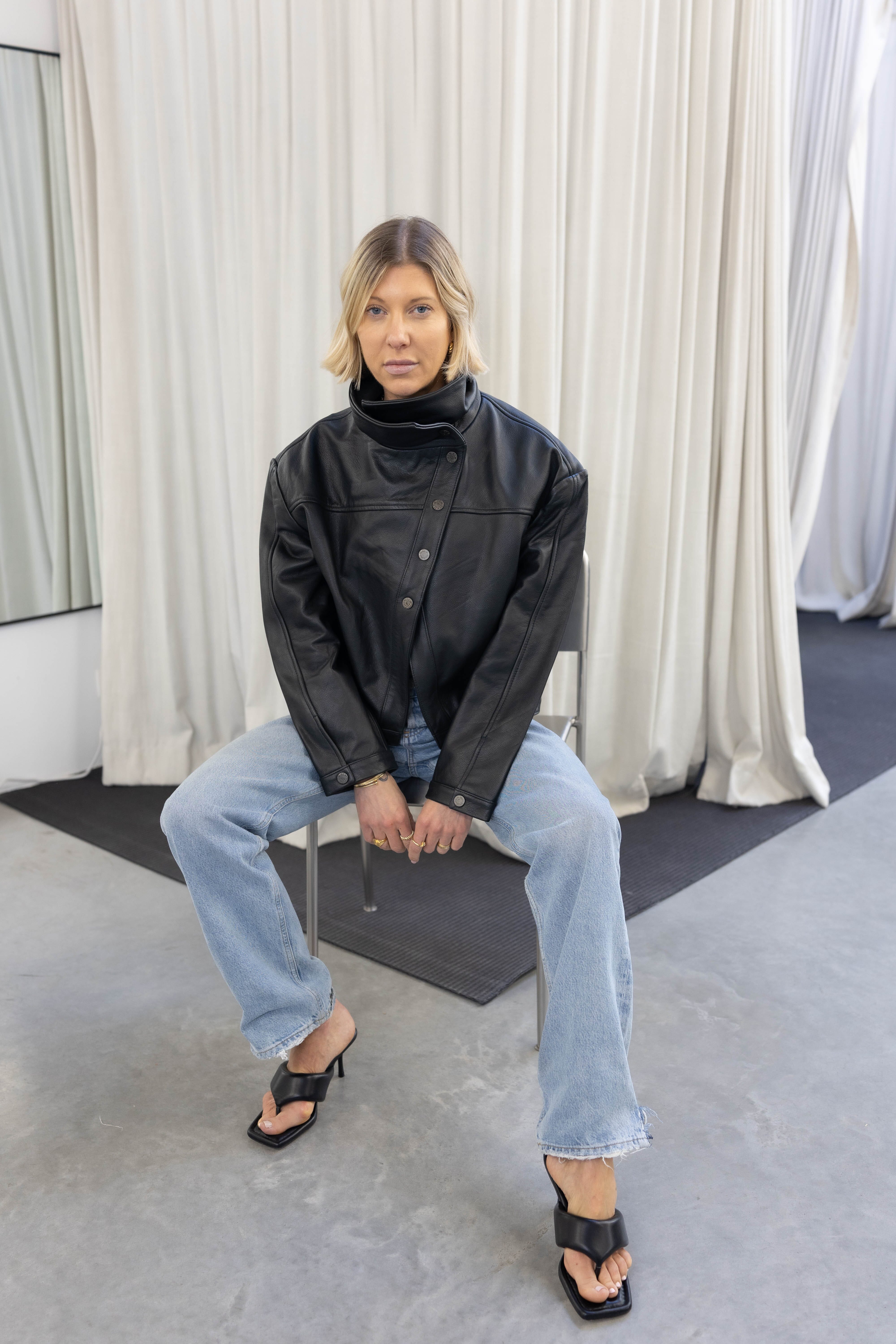 KAIA LEATHER JACKET IN BLACK JACKET WON HUNDRED 