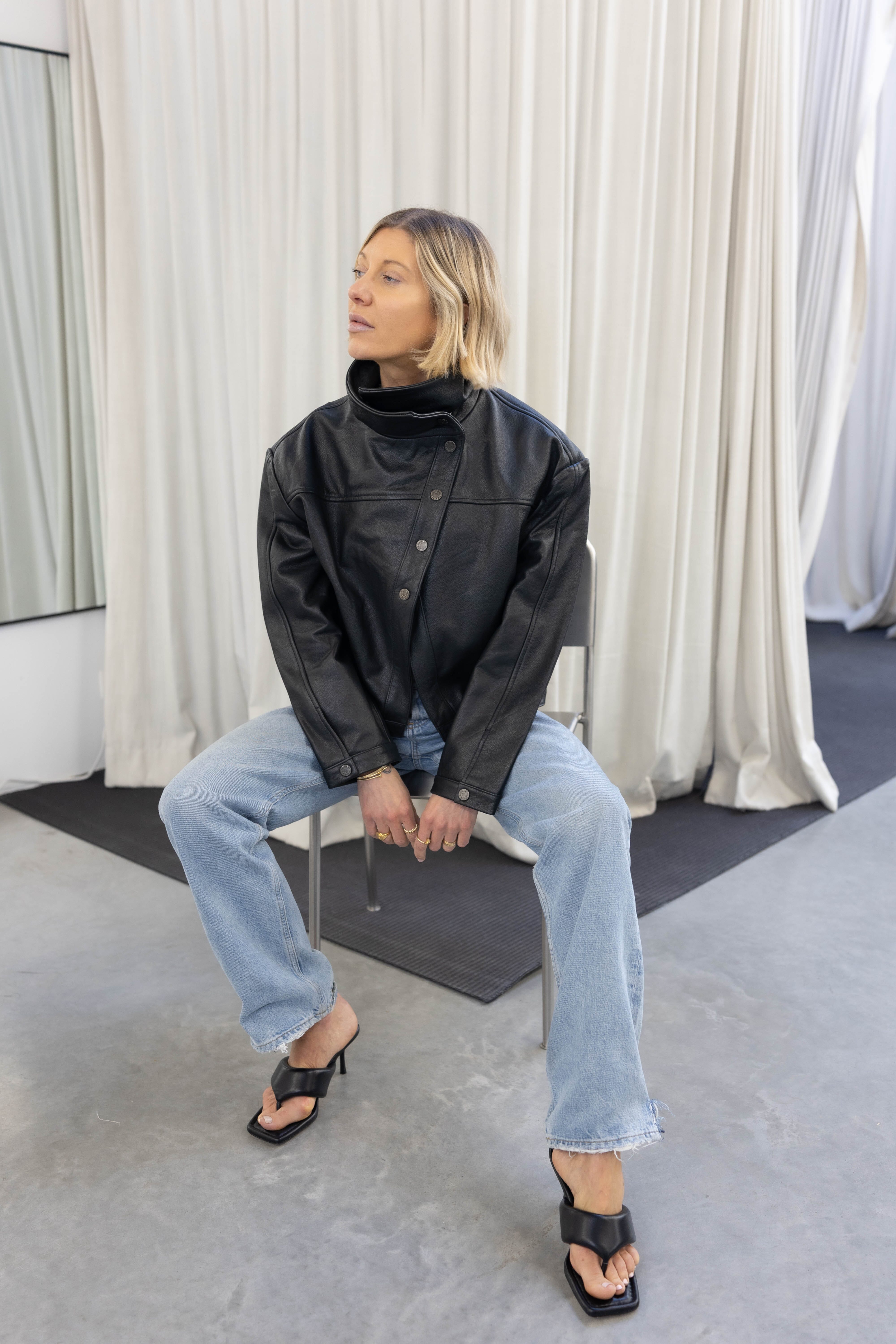 KAIA LEATHER JACKET IN BLACK