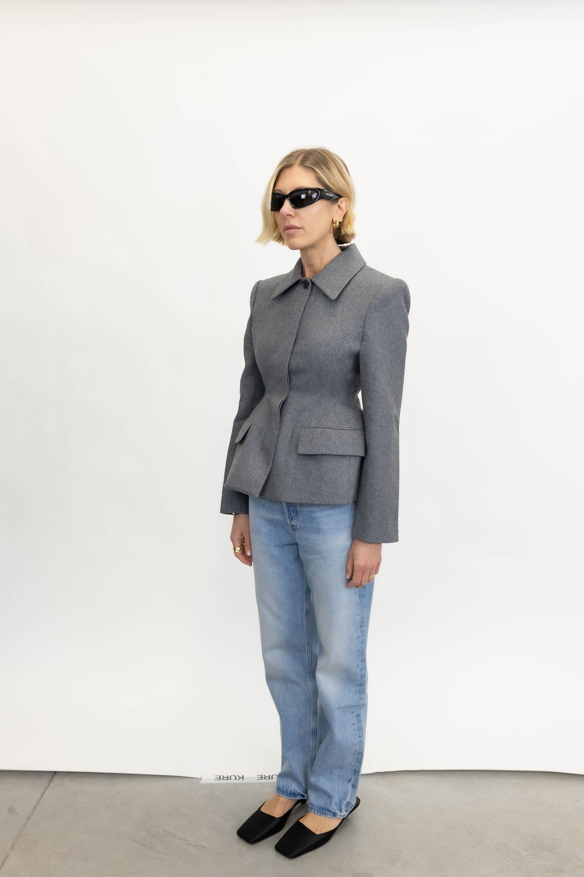 FITTED WOOL JACKET IN GREY BLAZER LA PISCINE 