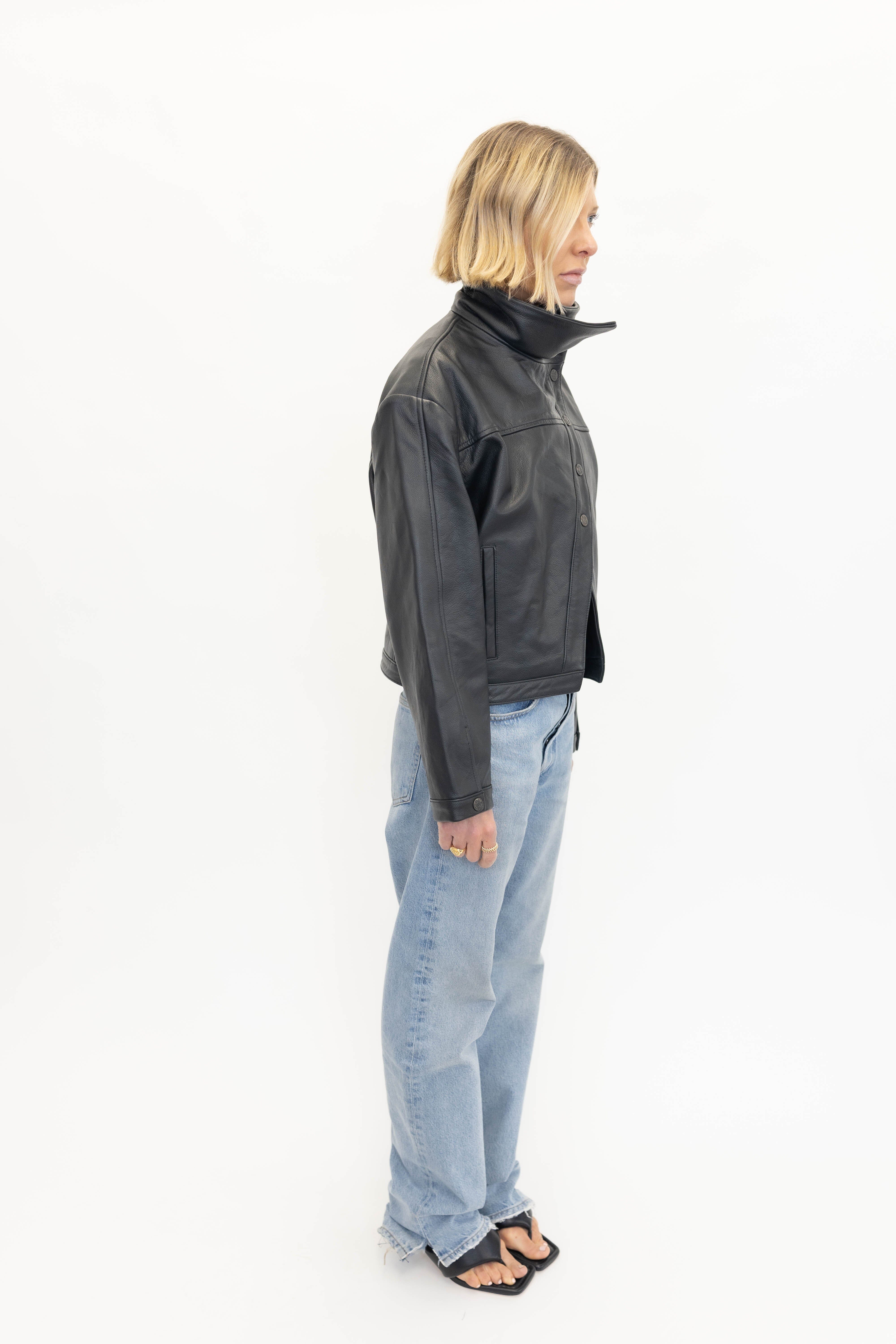KAIA LEATHER JACKET IN BLACK JACKET WON HUNDRED 