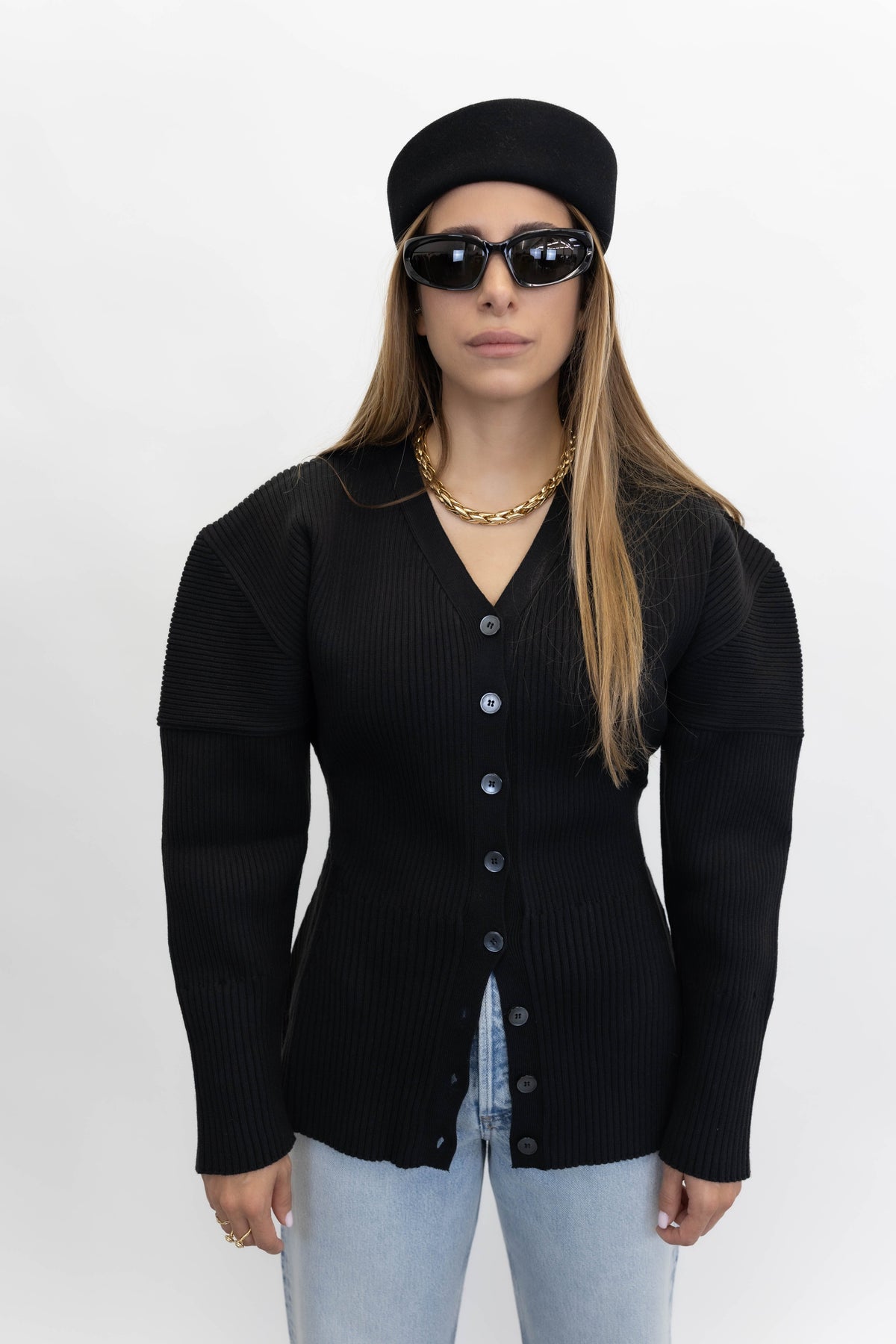 KNIT JACKET IN BLACK JACKET LA PISCINE 
