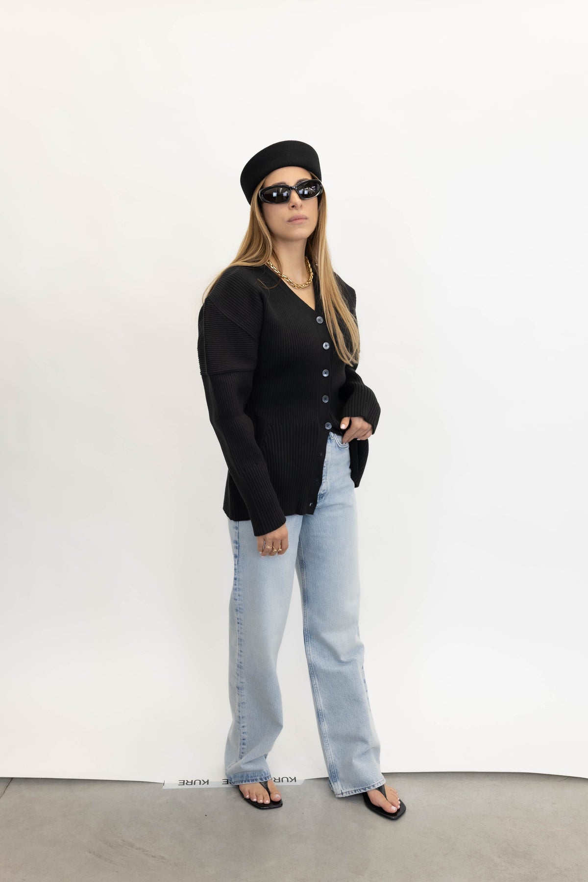 KNIT JACKET IN BLACK JACKET LA PISCINE 