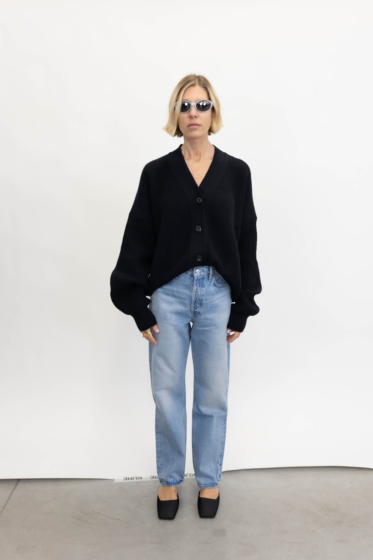 KNIT CARDI IN BLACK CARDIGAN LA PISCINE 