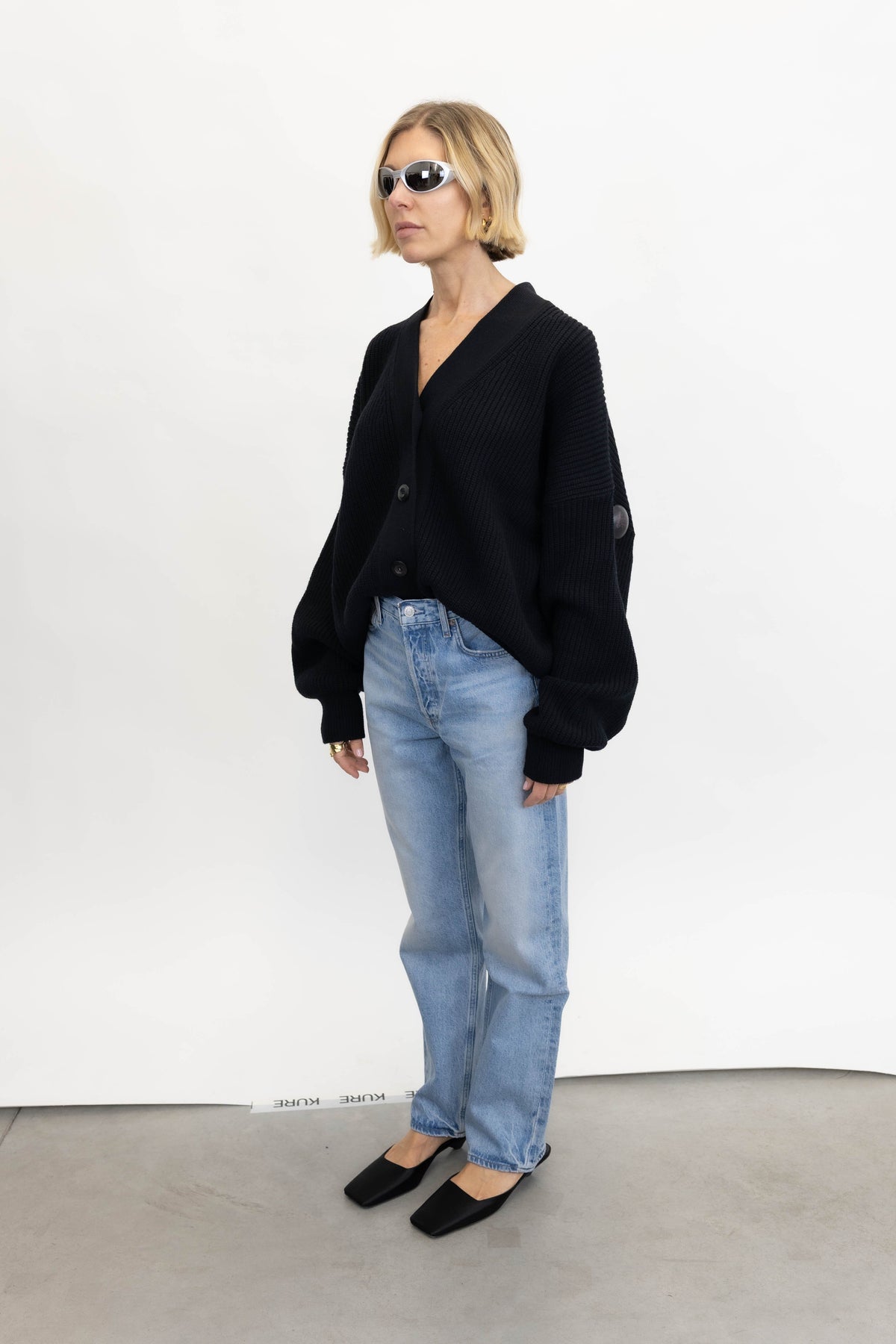 KNIT CARDI IN BLACK CARDIGAN LA PISCINE 