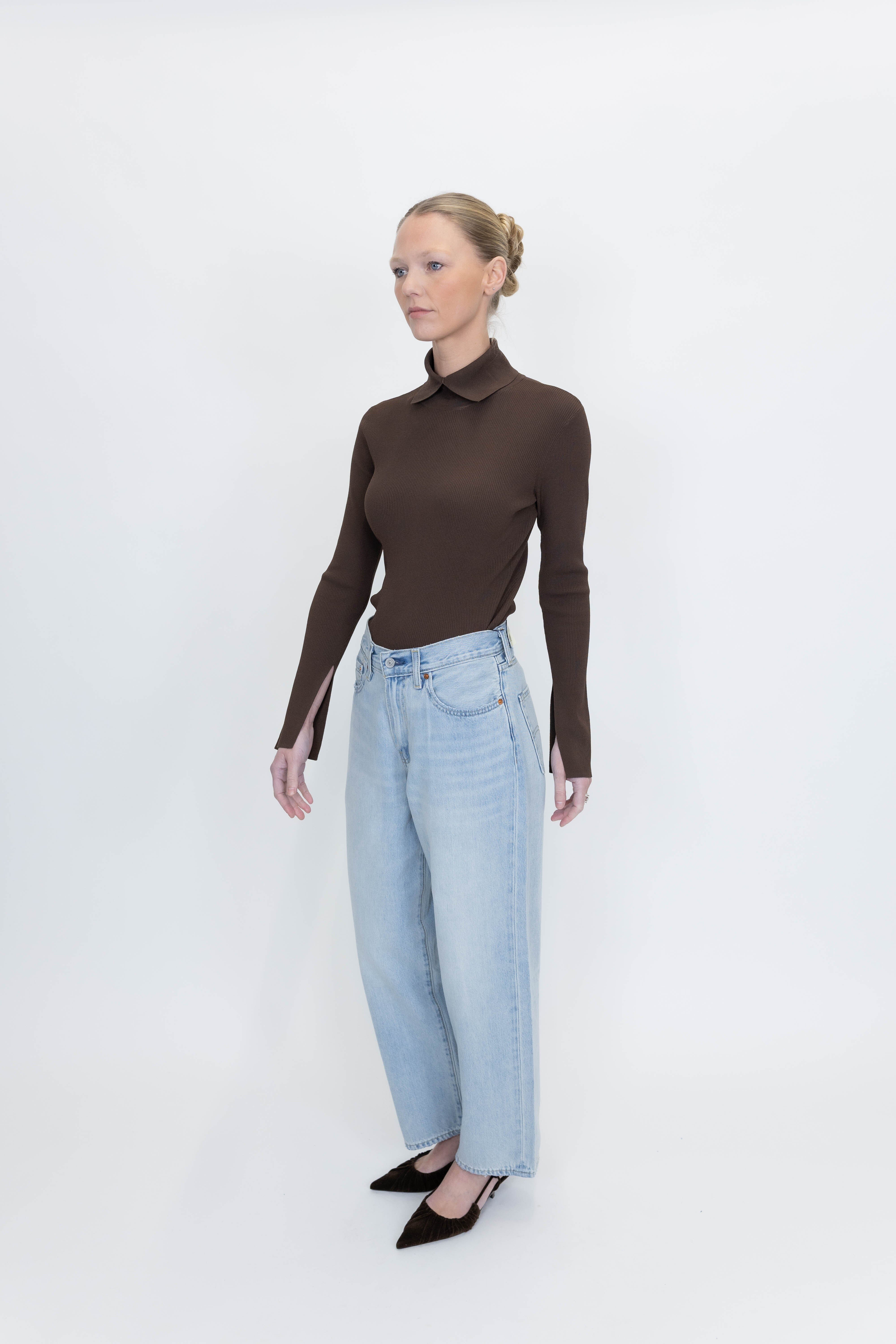 MADISON NECK KNIT IN ESPRESSO KNIT THE GARMENT 