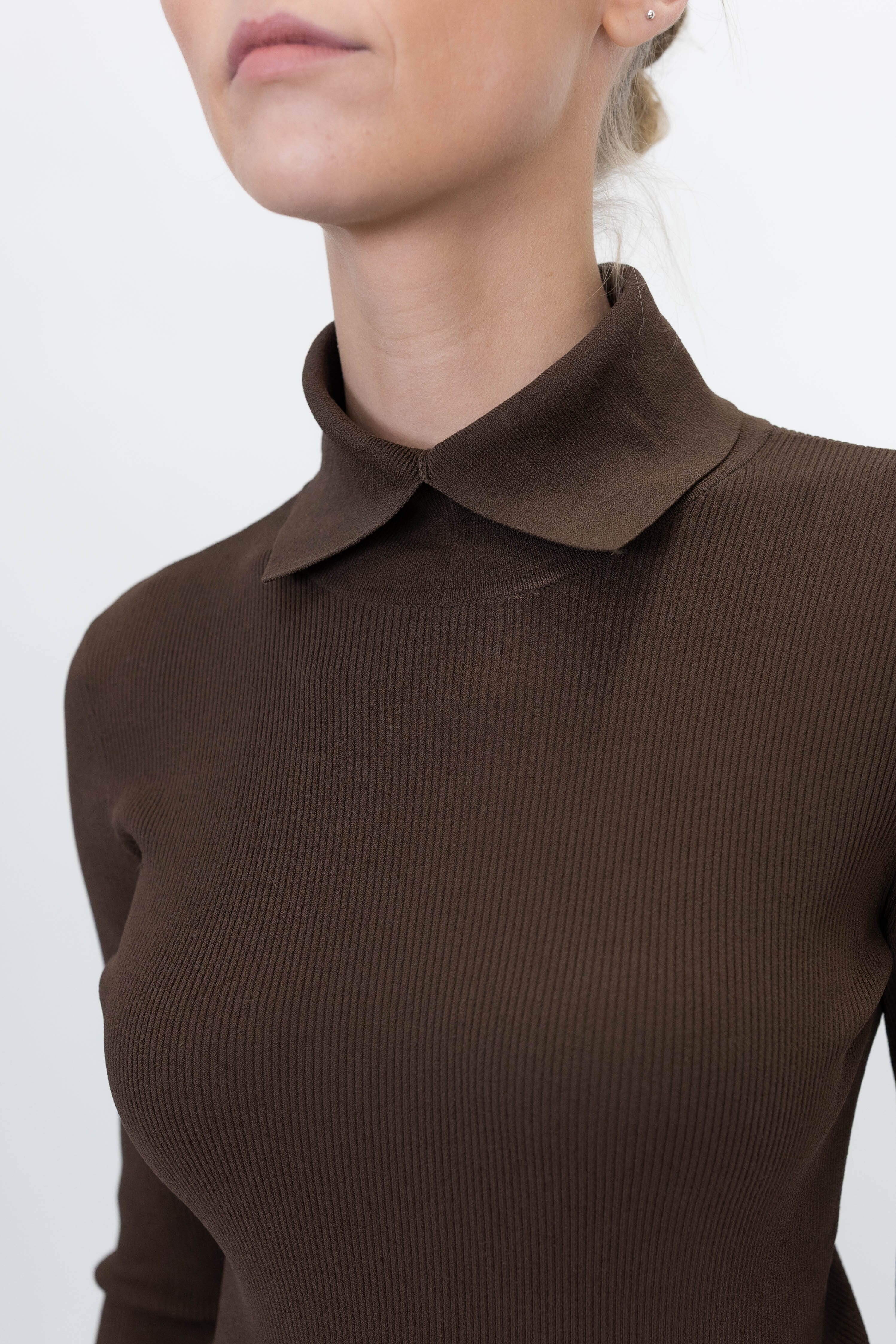MADISON NECK KNIT IN ESPRESSO KNIT THE GARMENT 
