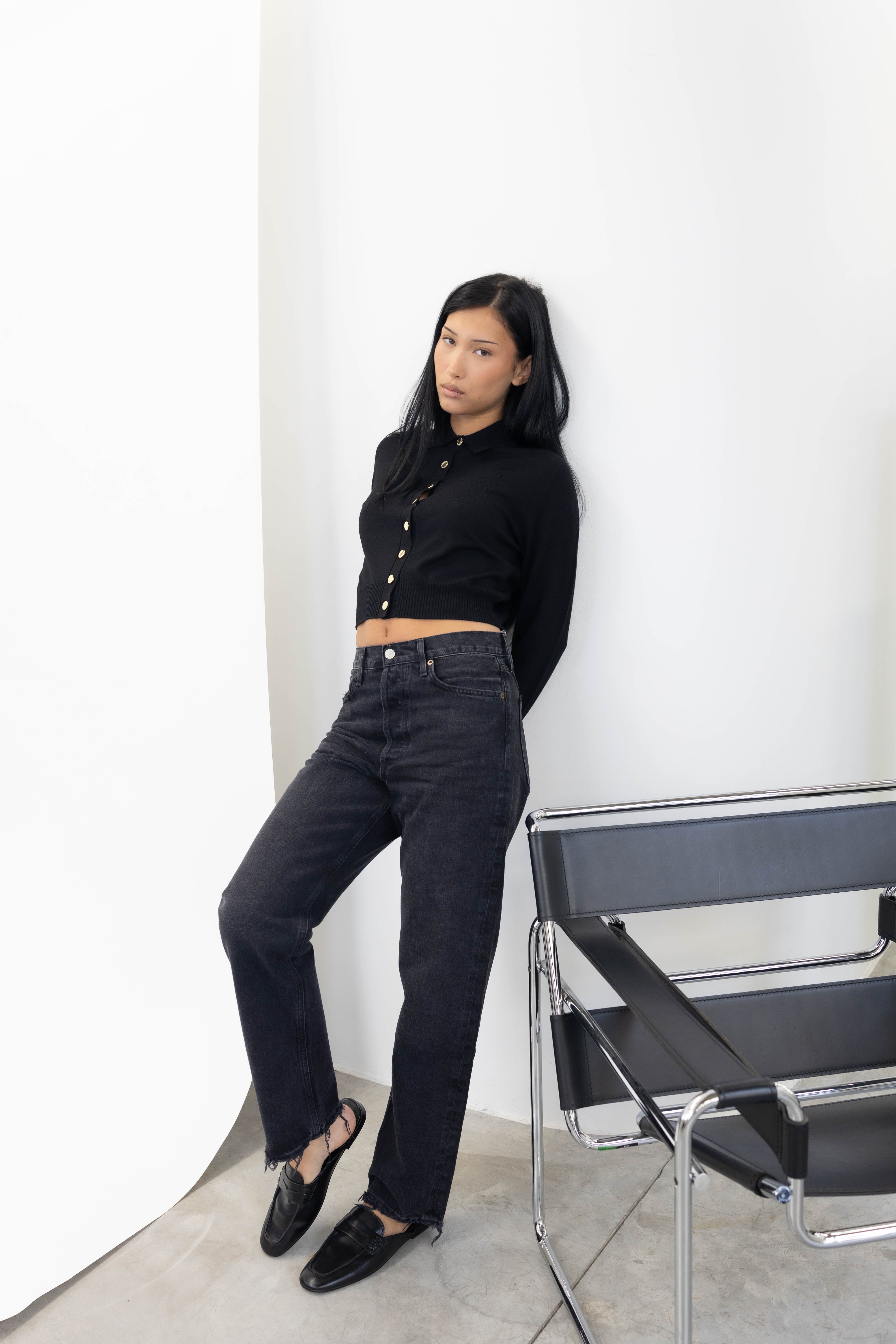 90’S MID RISE STRAIGHT IN TAR JEANS AGOLDE 