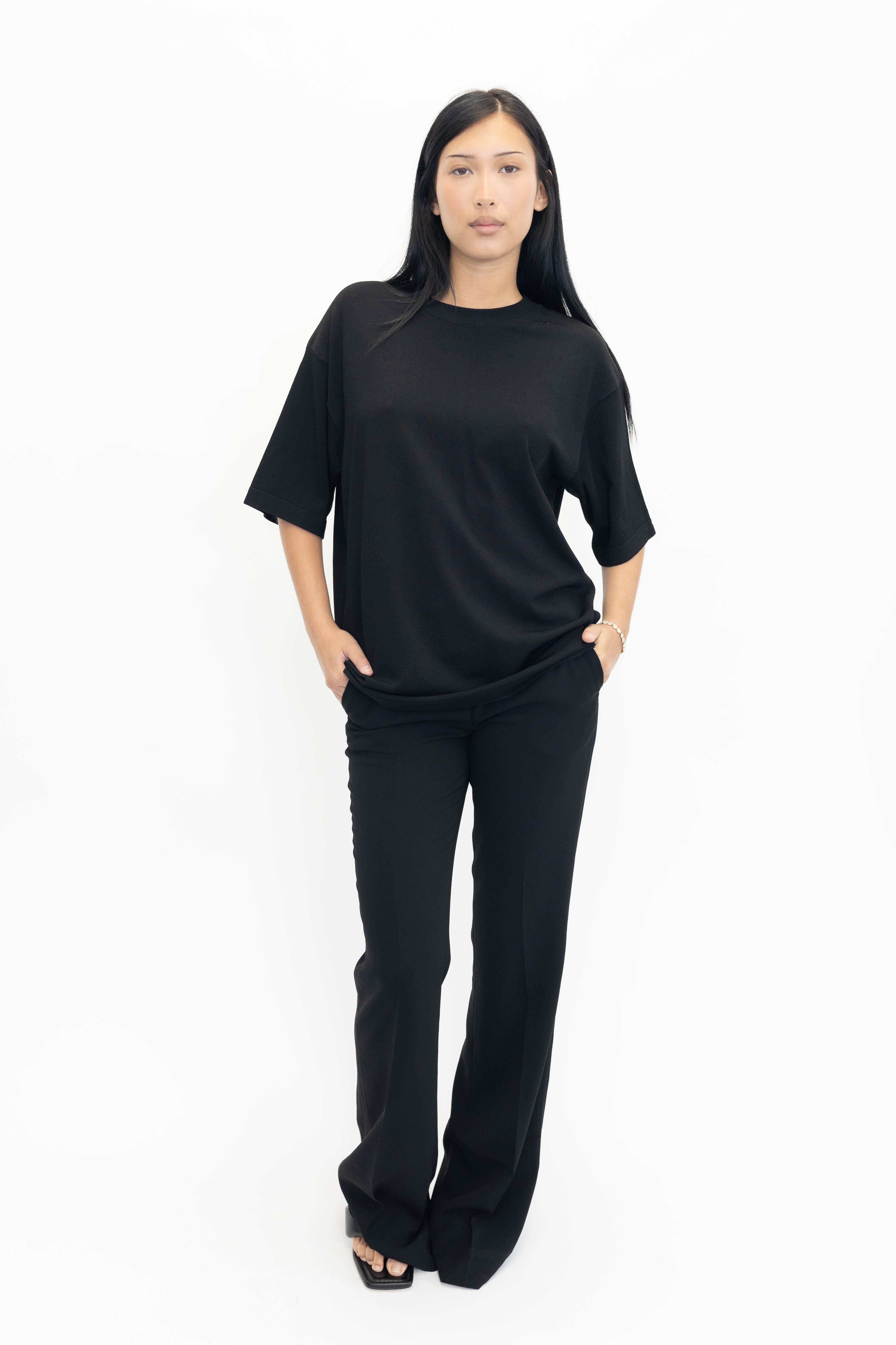 CREPE WIDE PANTS IN BLACK PANTS THE GARMENT 