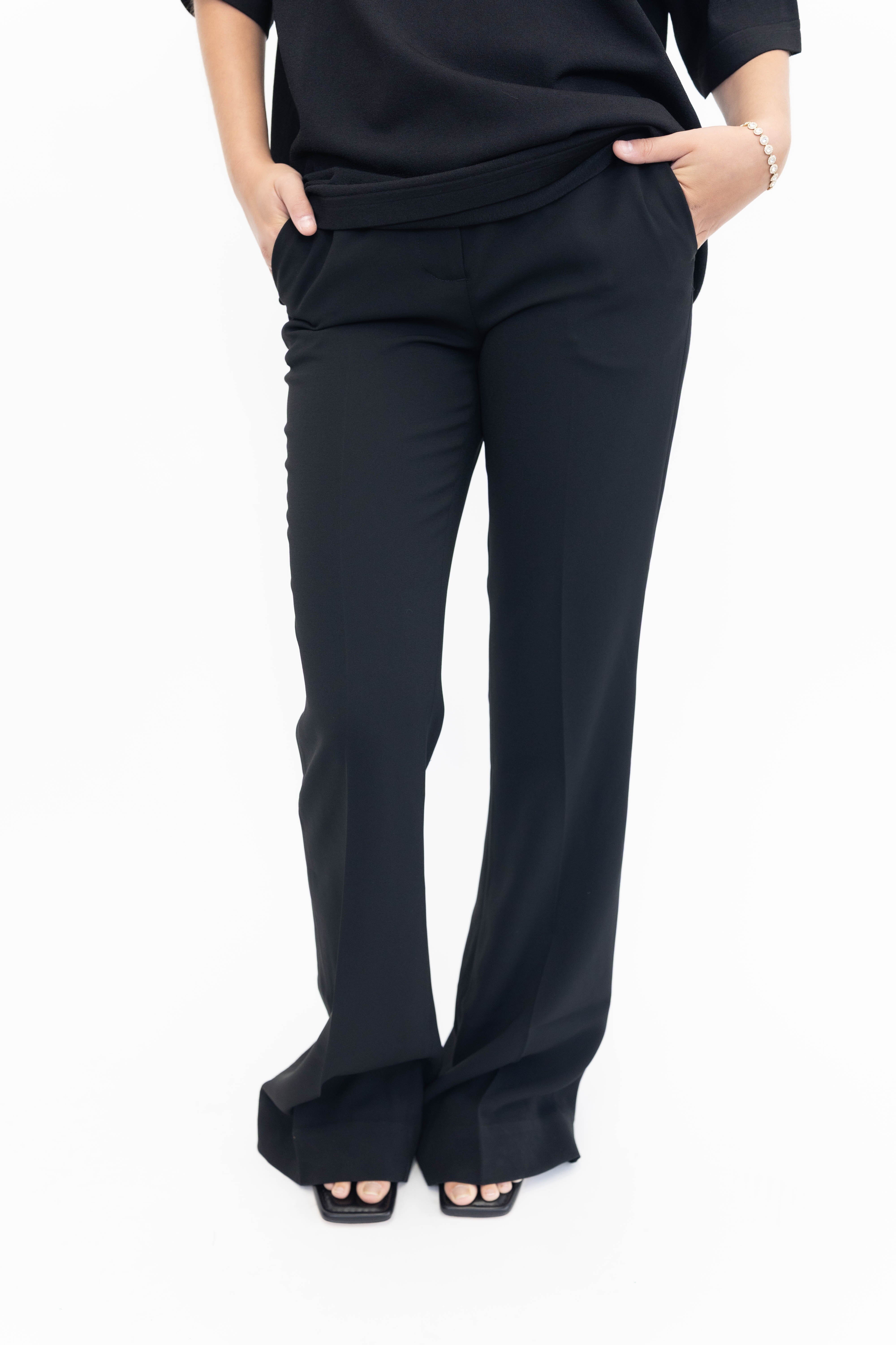 CREPE WIDE PANTS IN BLACK PANTS THE GARMENT 