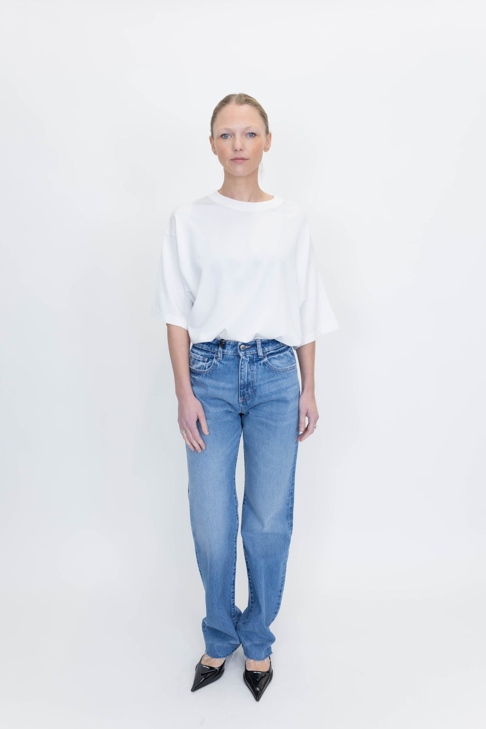 IRIS ECO STRAIGHT WIDE LEG JEANS IN DEEP OCEAN