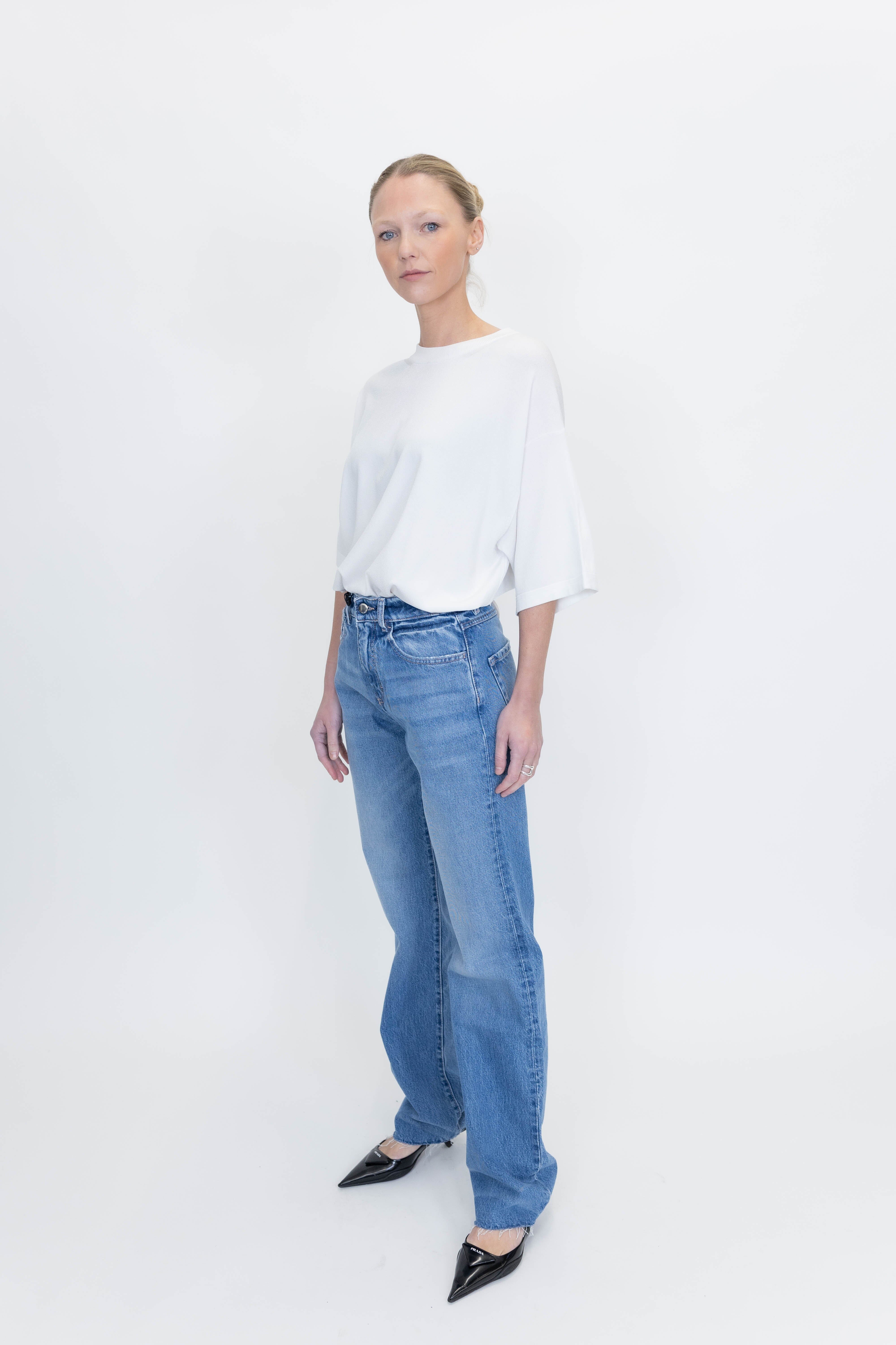 IRIS ECO STRAIGHT WIDE LEG JEANS IN DEEP OCEAN JEANS ICON DENIM 