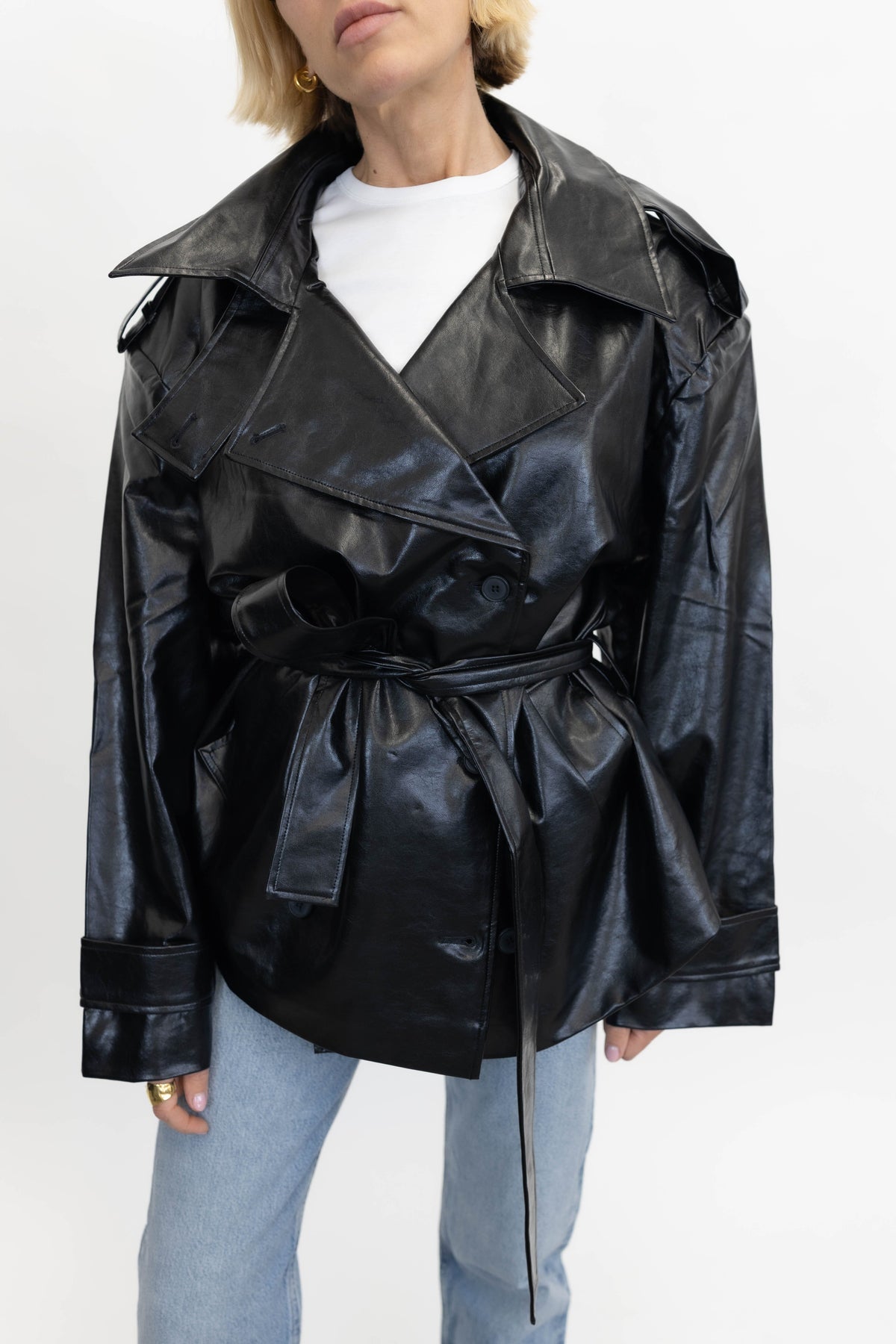 TRENCH JACKET IN BLACK JACKET LA PISCINE 