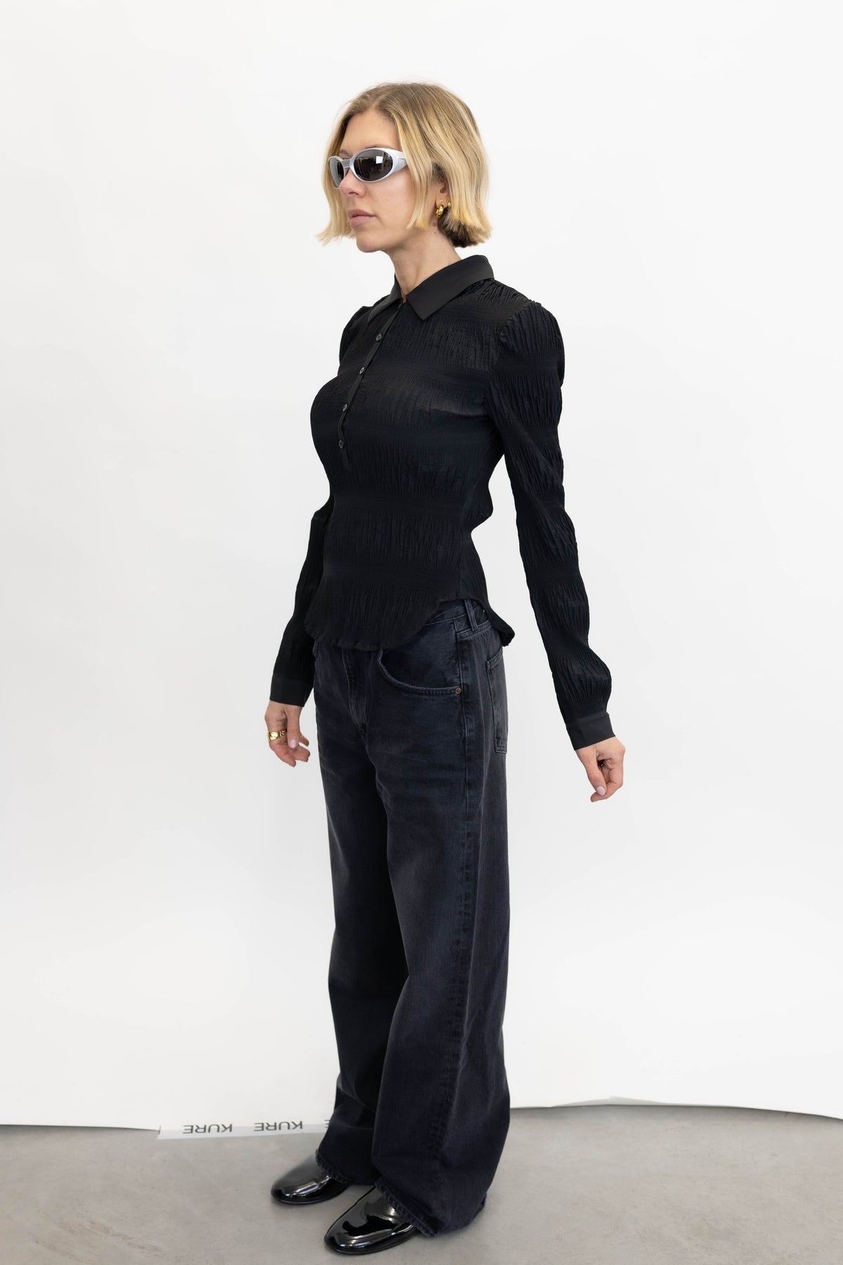 ELIANA POLO SHIRT IN BLACK POLO WON HUNDRED 