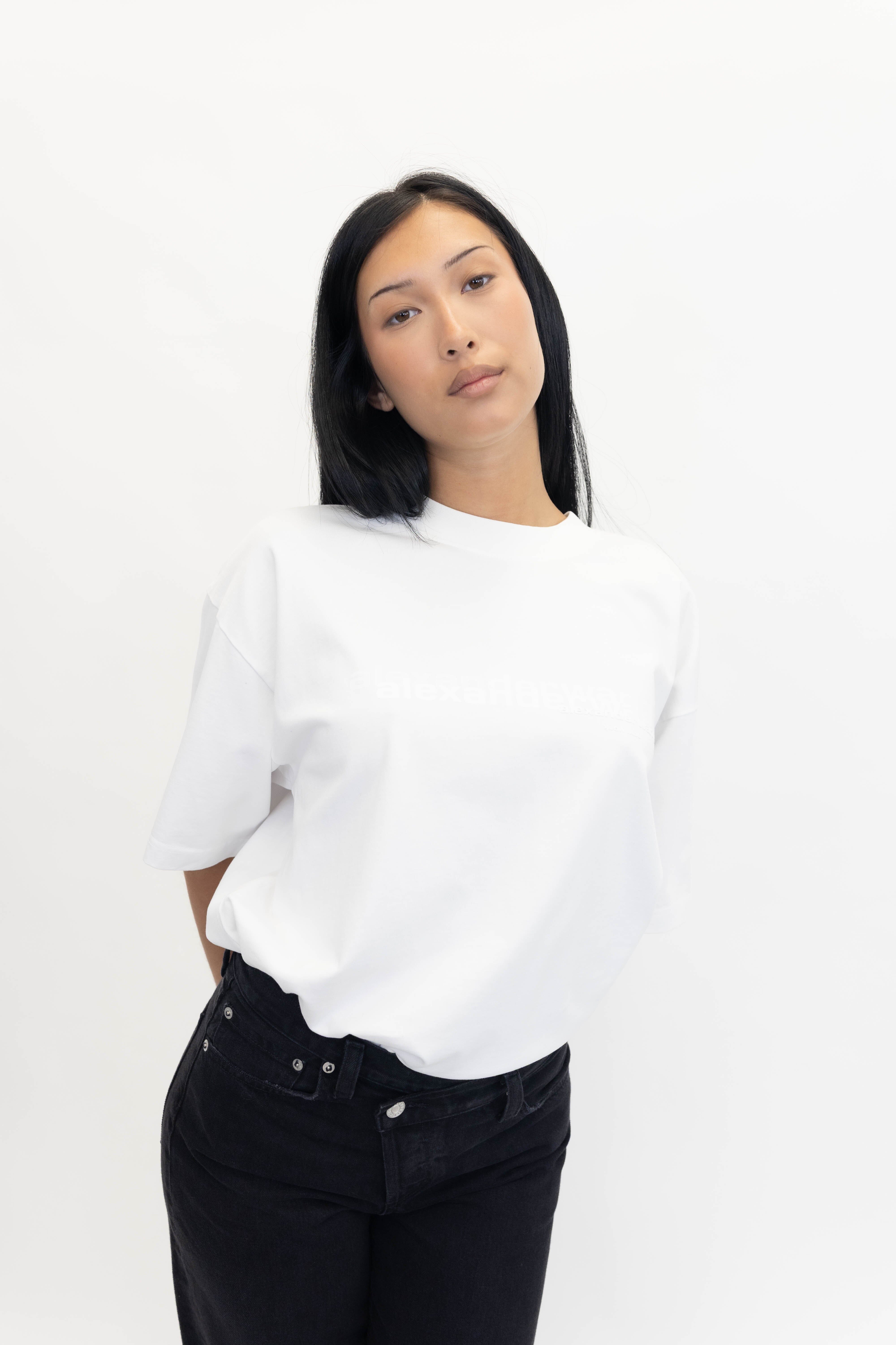 SHORT SLEEVE T-SHIRT IN VINTAGE WHITE T-SHIRT ALEXANDER WANG 