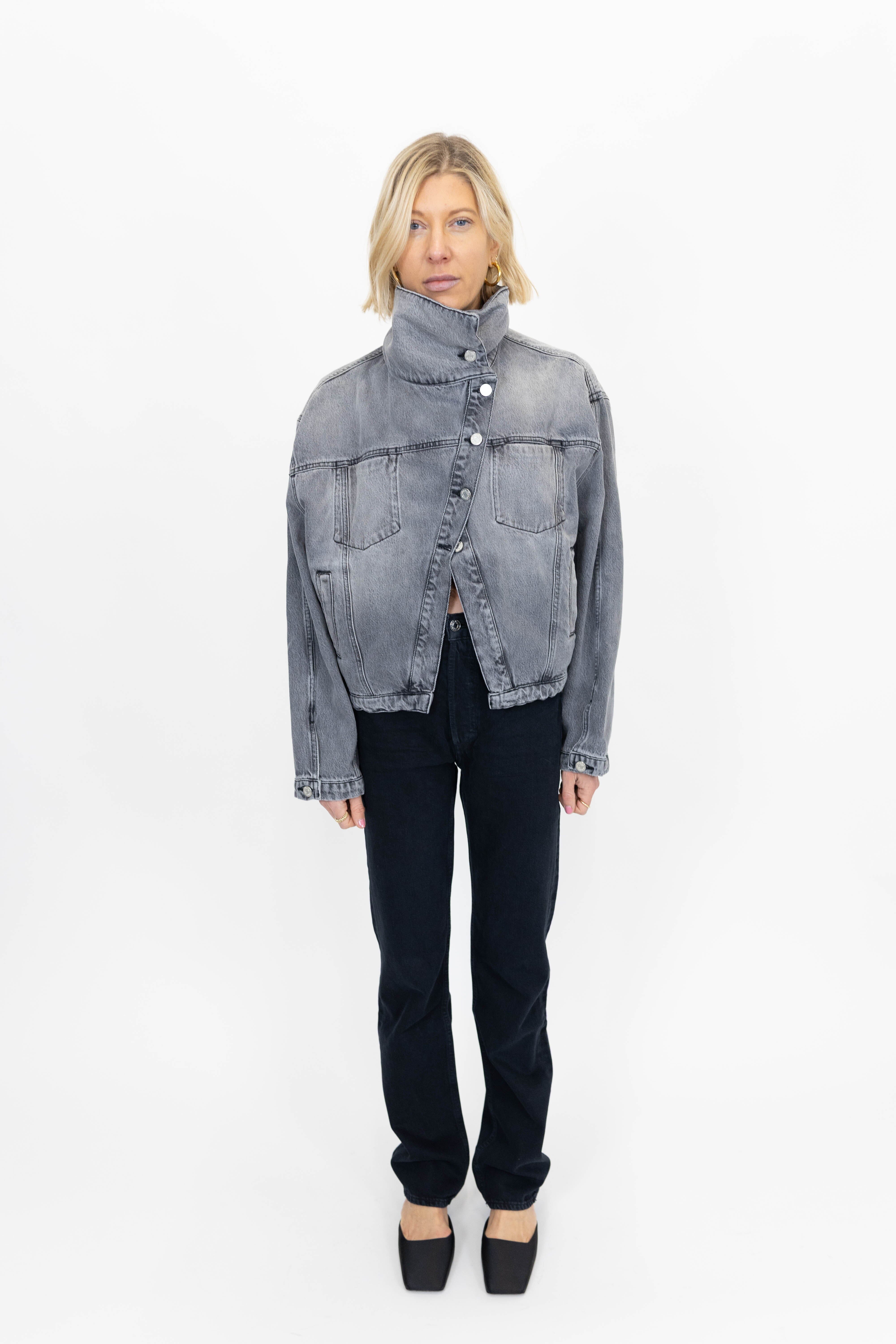 90'S PINCH WAIST HIGH RISE STRAIGHT LONG IN CRUSHED JEANS AGOLDE 