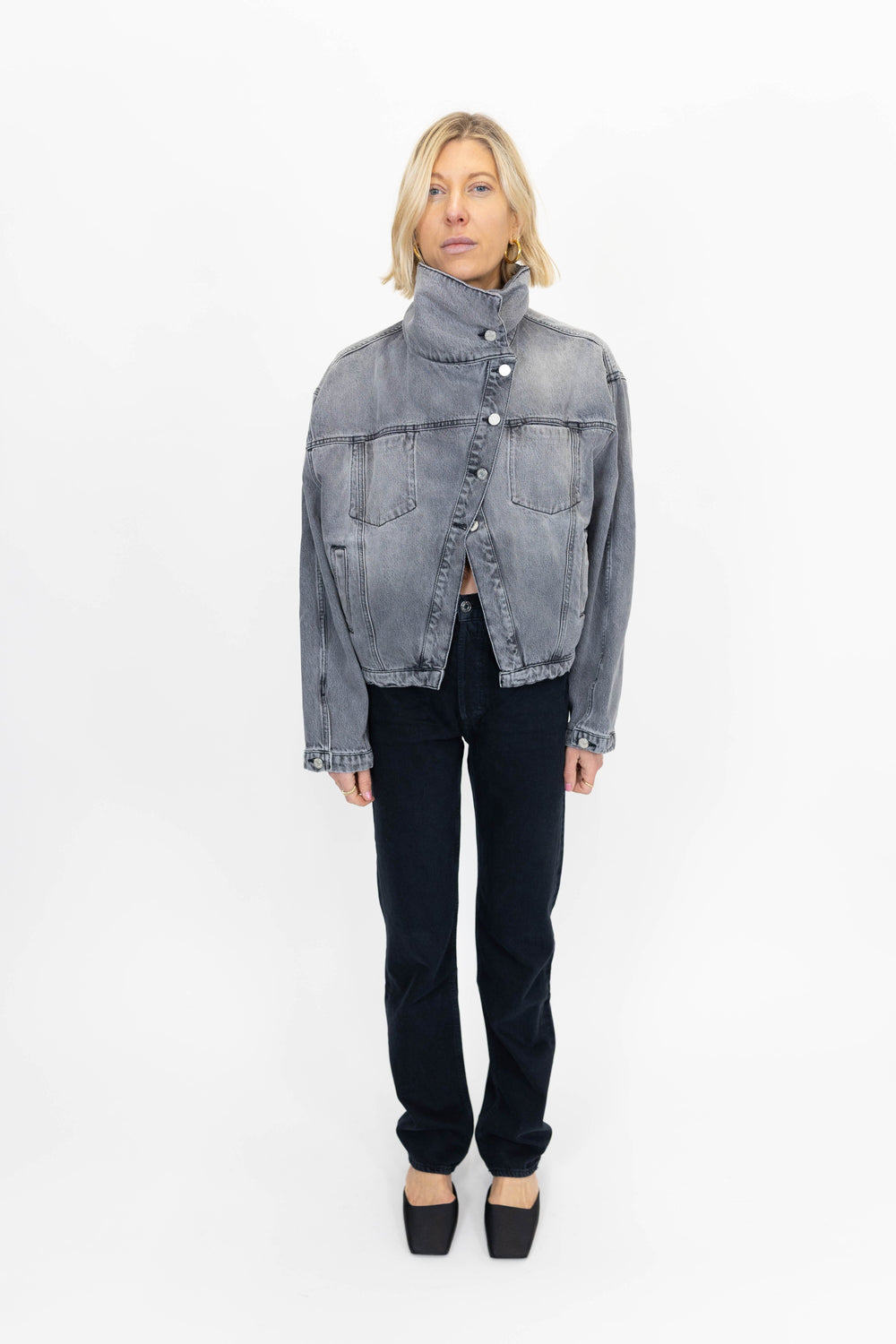 KAIA DENIM JACKET IN SIM GREY JACKET WON HUNDRED 