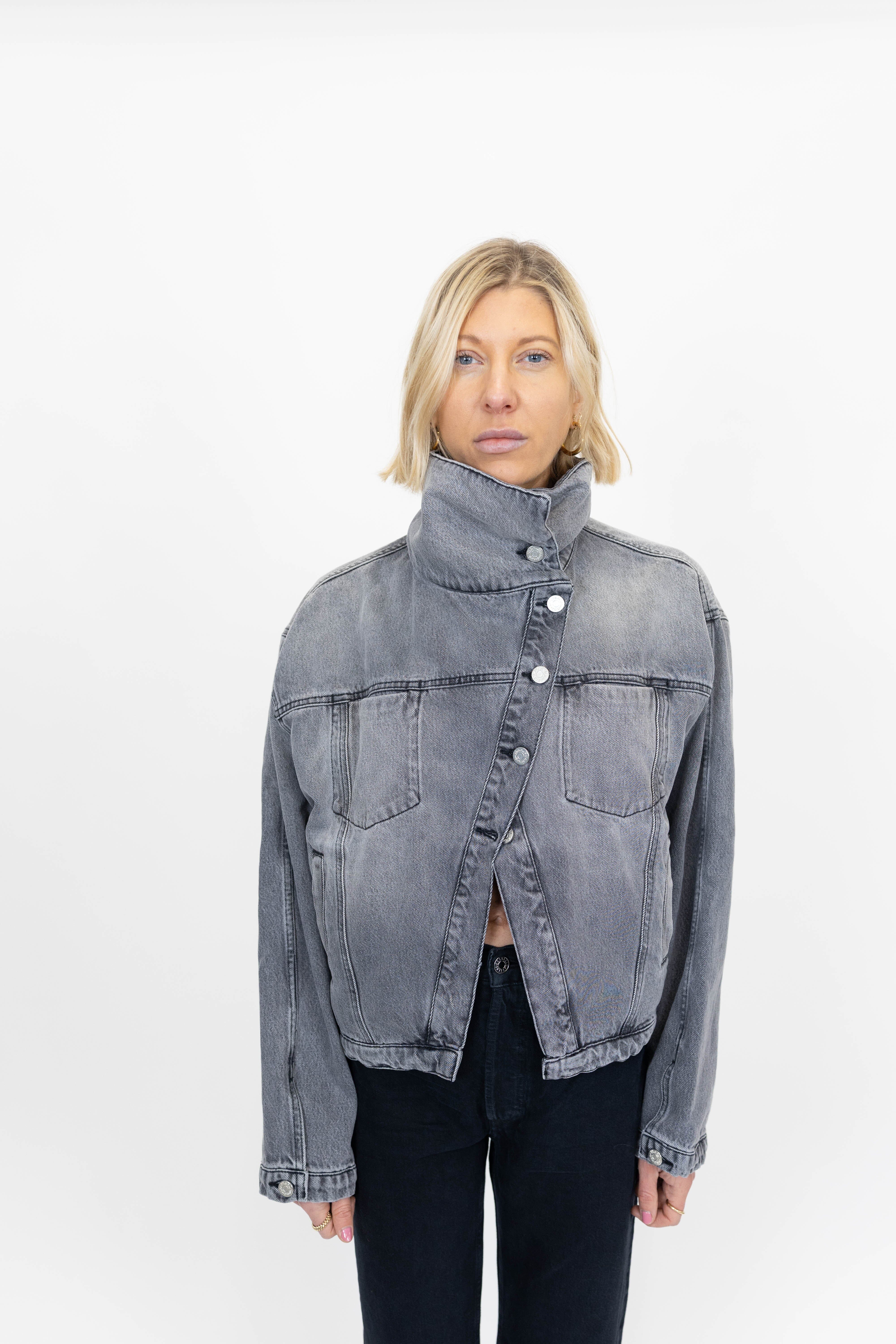 KAIA DENIM JACKET IN SIM GREY JACKET WON HUNDRED 
